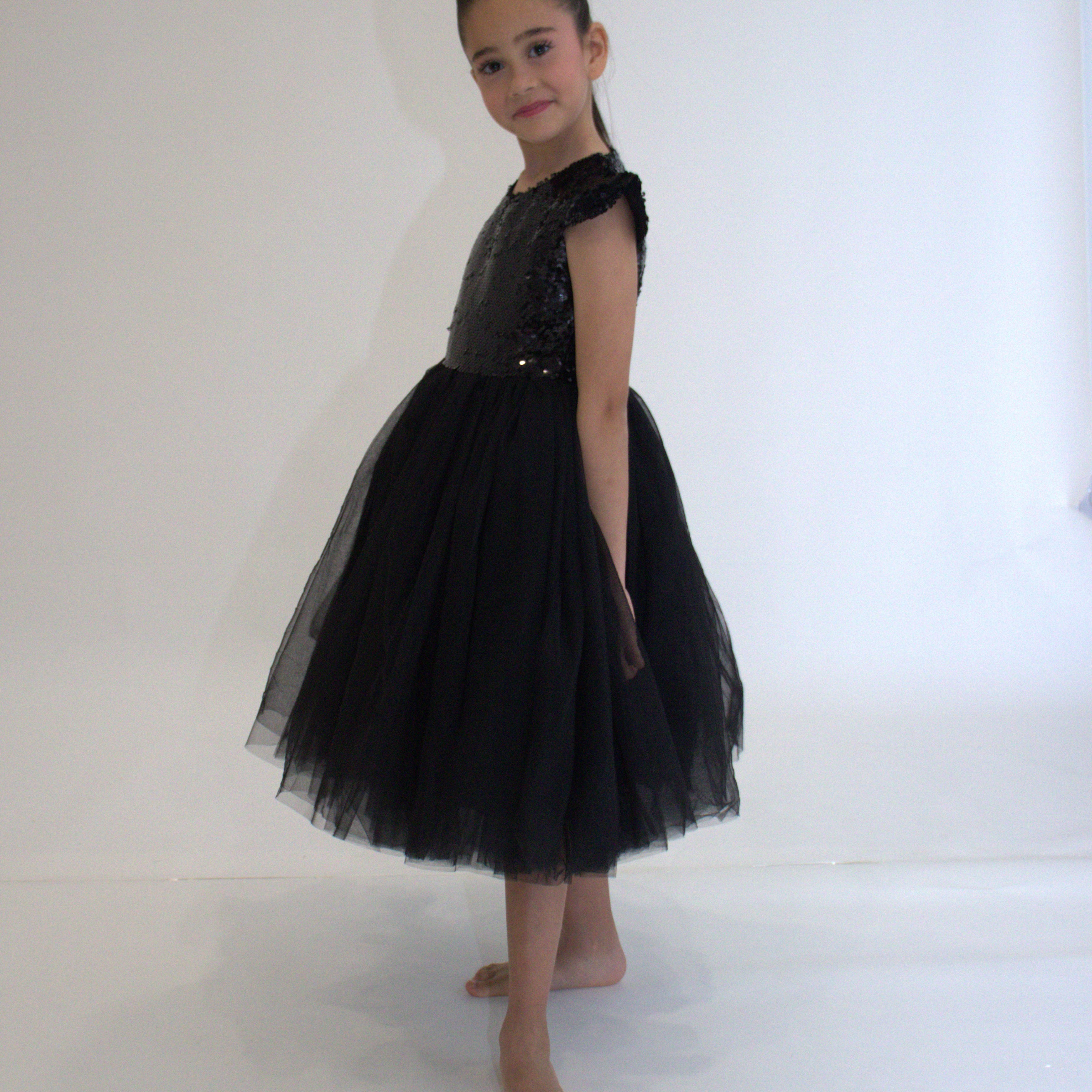 Robe de cérémonie FIONA Noir - Taille 150cm (9/10 ans) — accessoire enfant Yuko B.