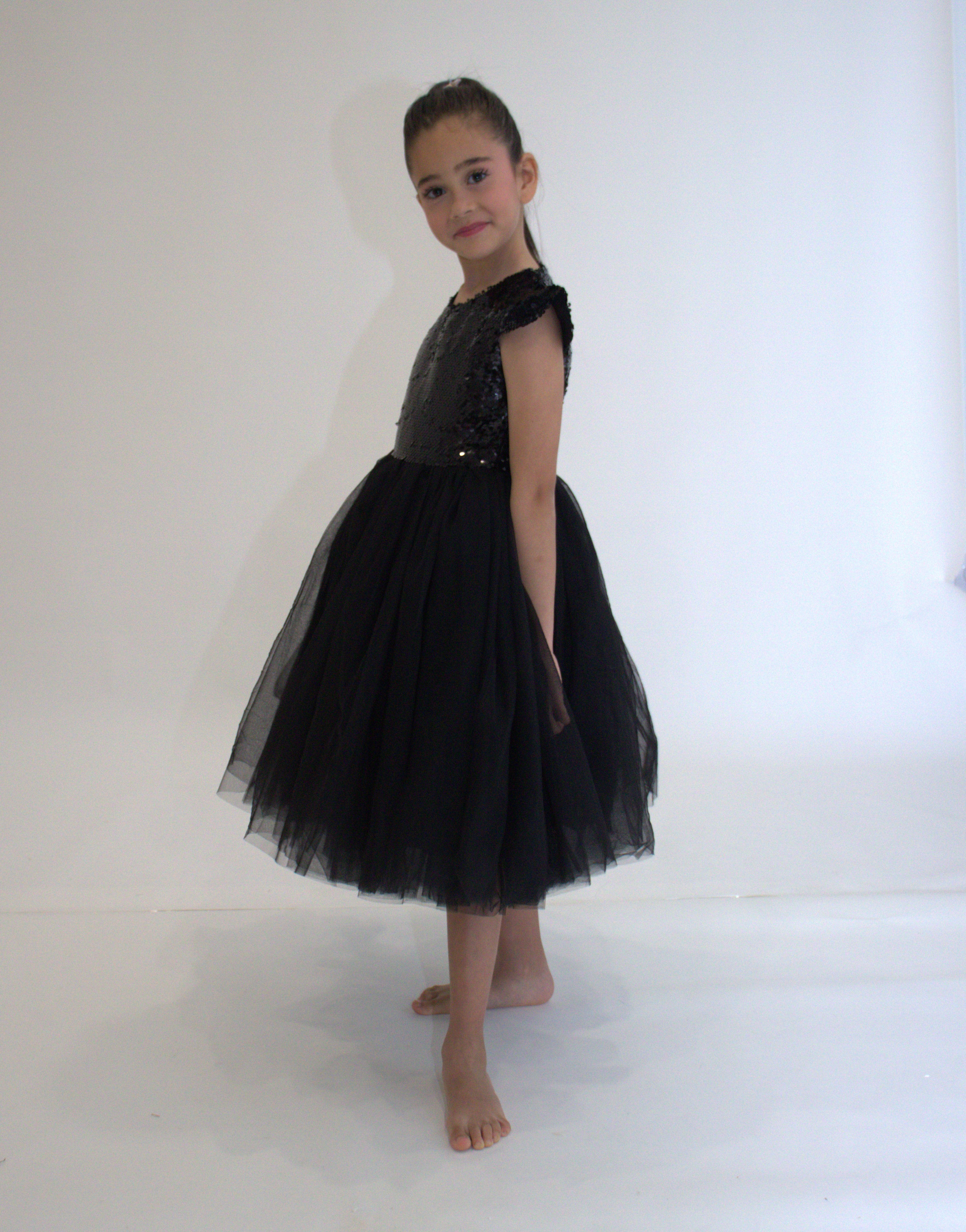 Robe de cérémonie FIONA Noir - Taille 150cm (9/10 ans) — accessoire enfant Yuko B.