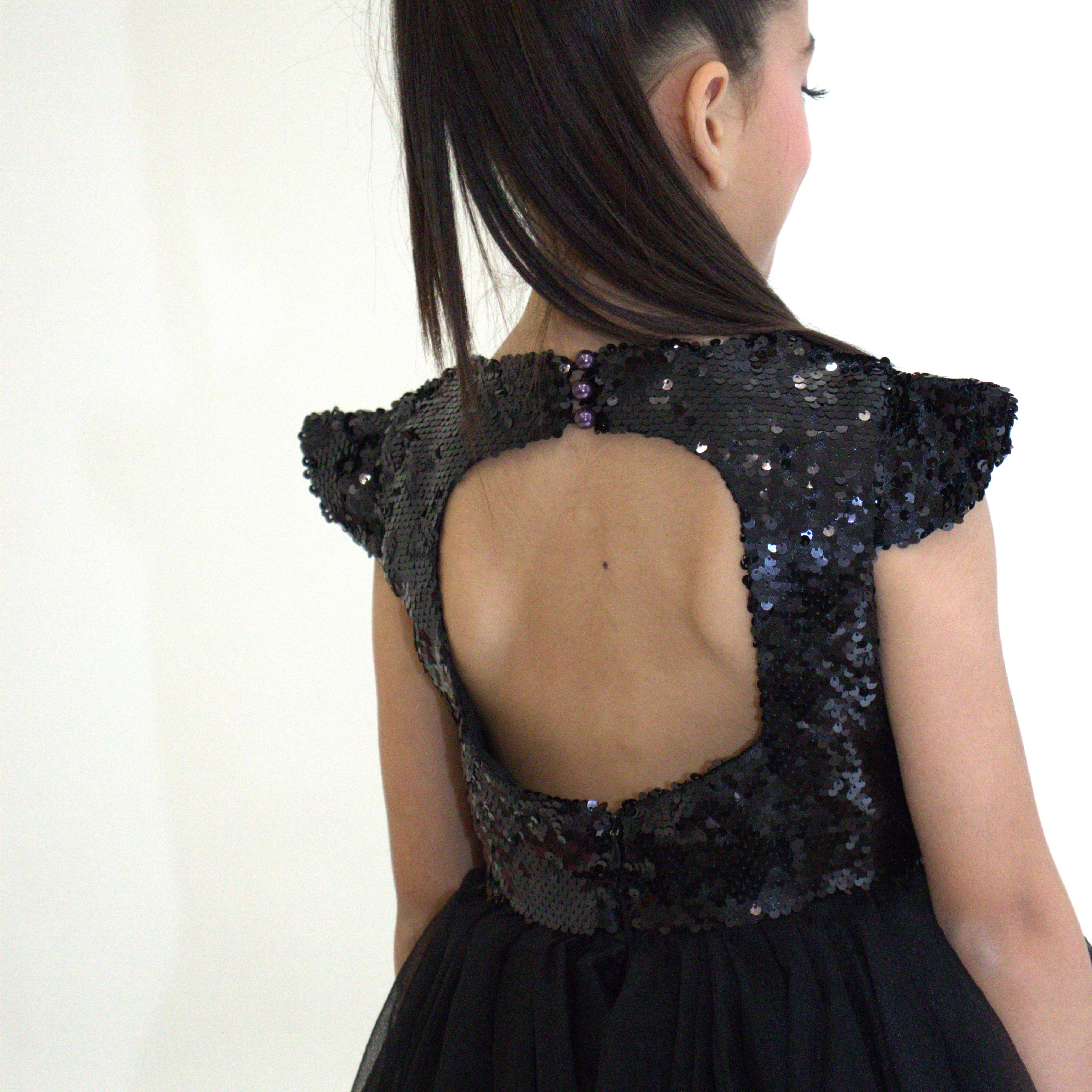 Robe de cérémonie FIONA Noir - Taille 150cm (9/10 ans) — accessoire enfant Yuko B.