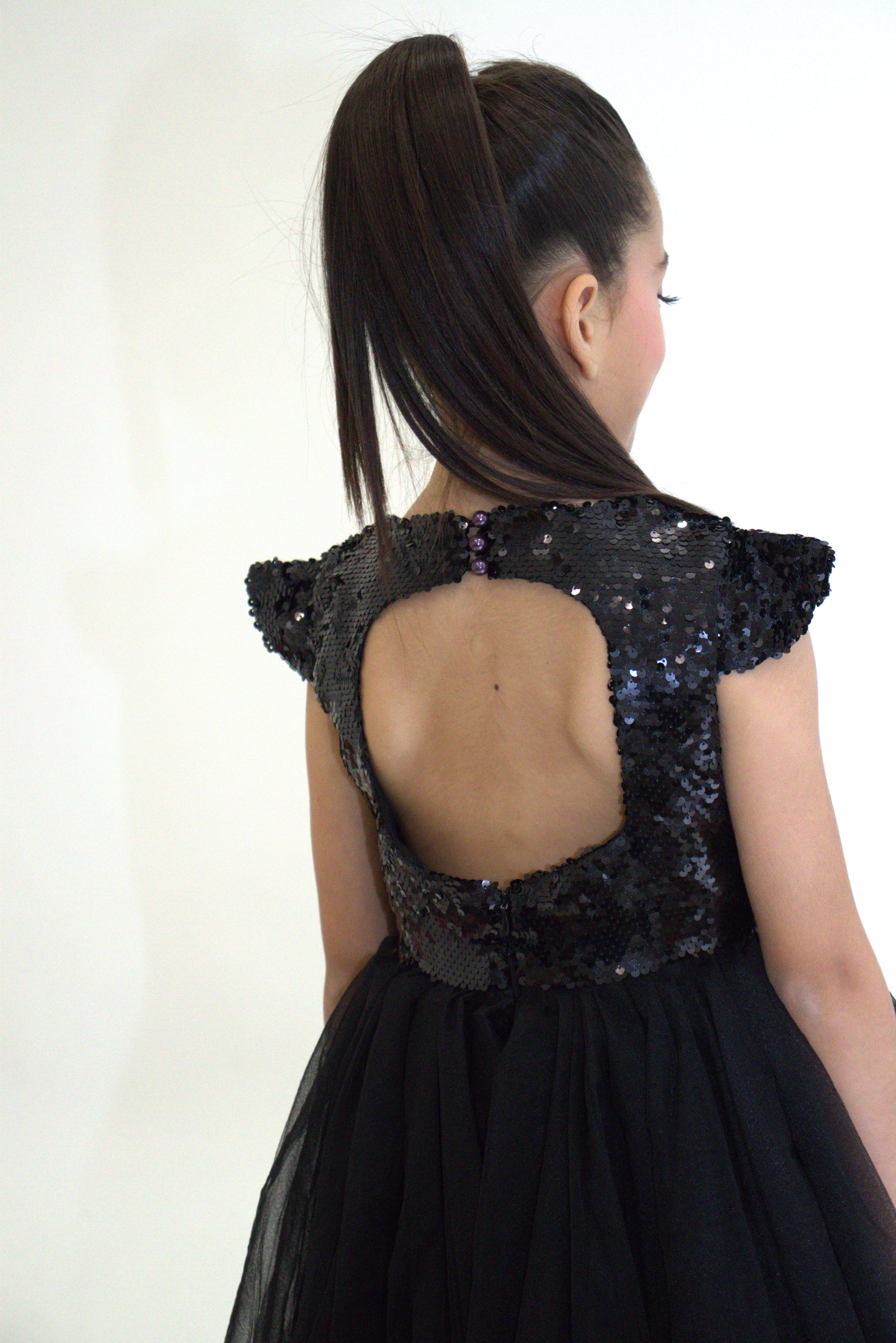 Robe de cérémonie FIONA Noir - Taille 150cm (9/10 ans) — accessoire enfant Yuko B.