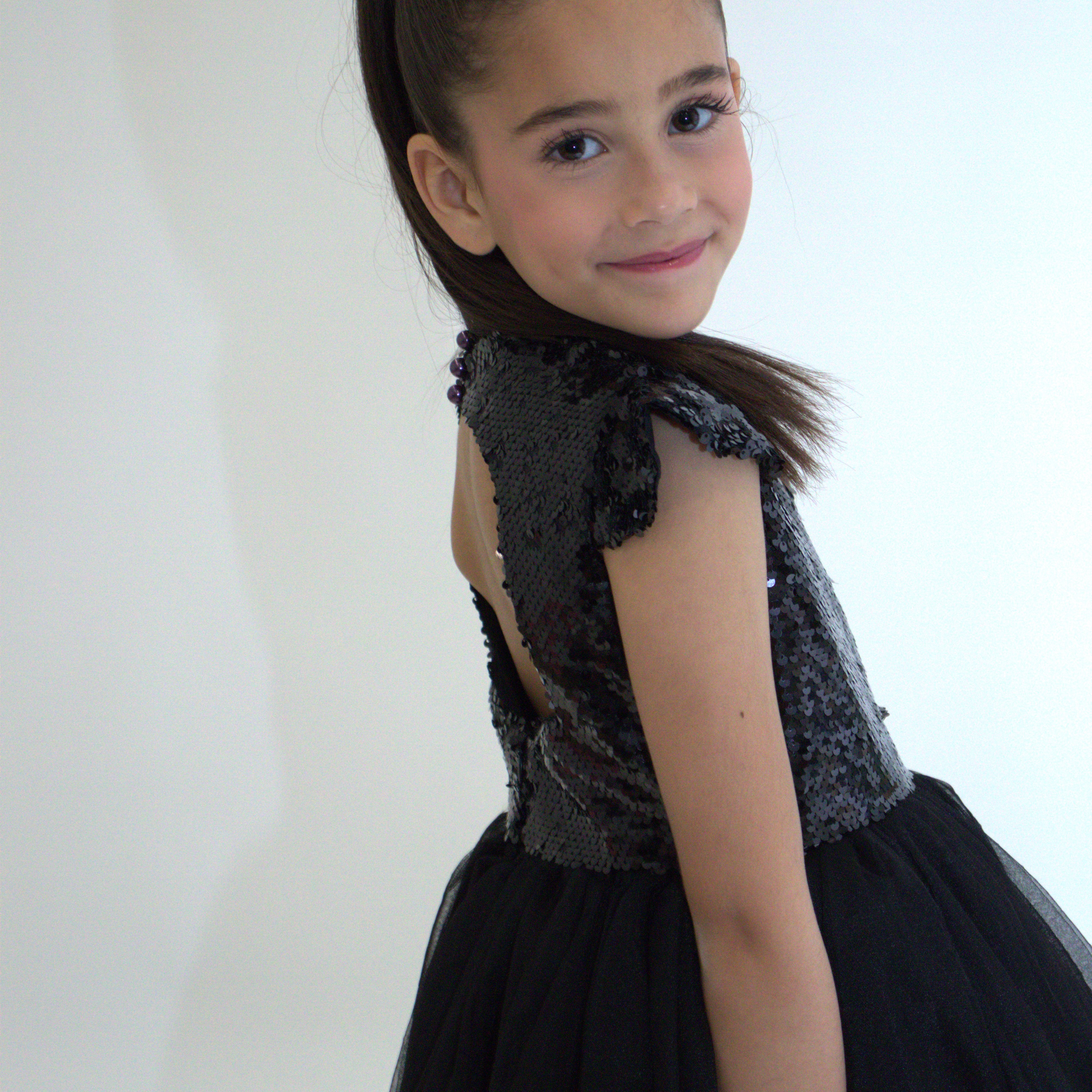 Robe de cérémonie FIONA Noir - Taille 150cm (9/10 ans) — accessoire enfant Yuko B.