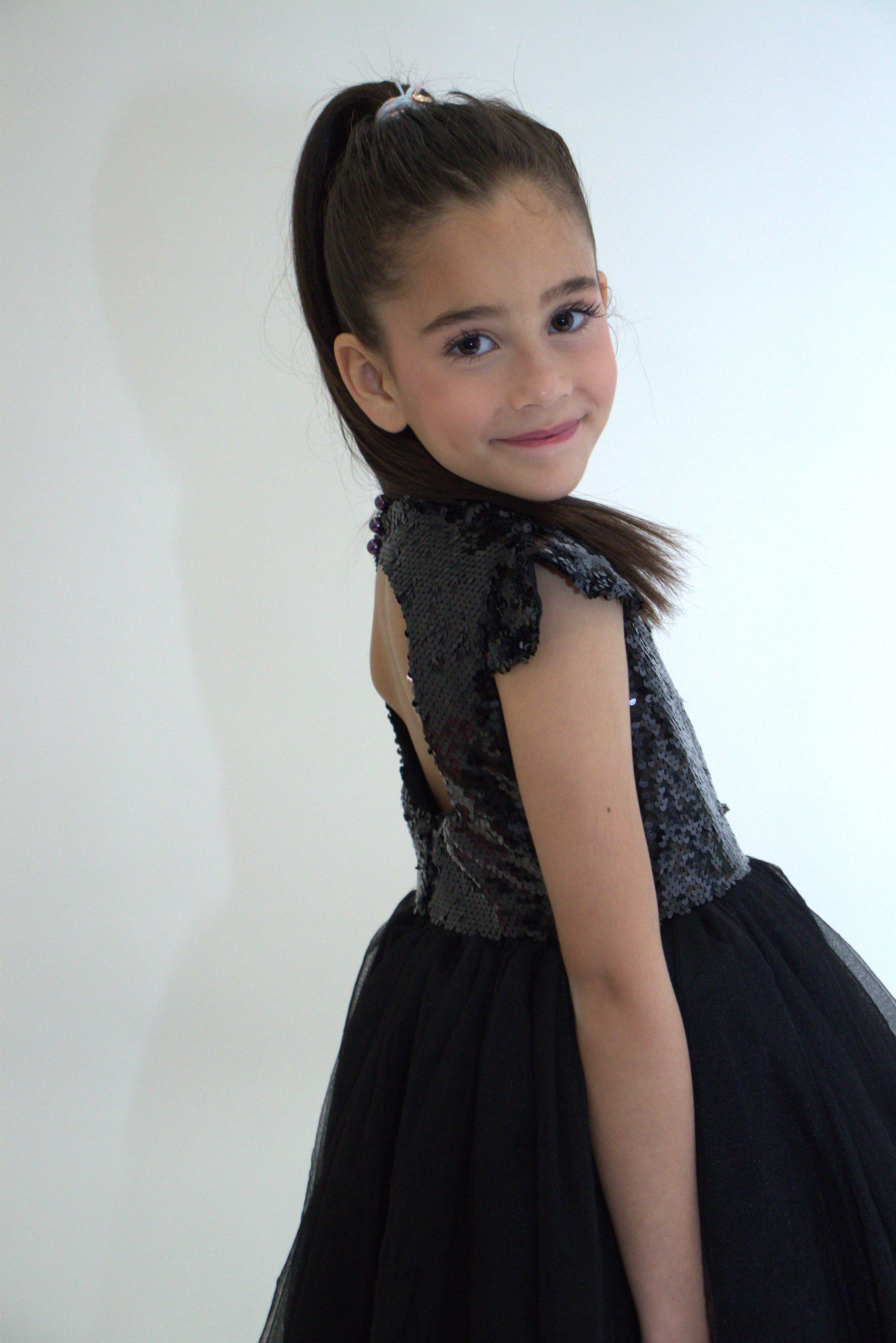 Robe de cérémonie FIONA Noir - Taille 150cm (9/10 ans) — accessoire enfant Yuko B.