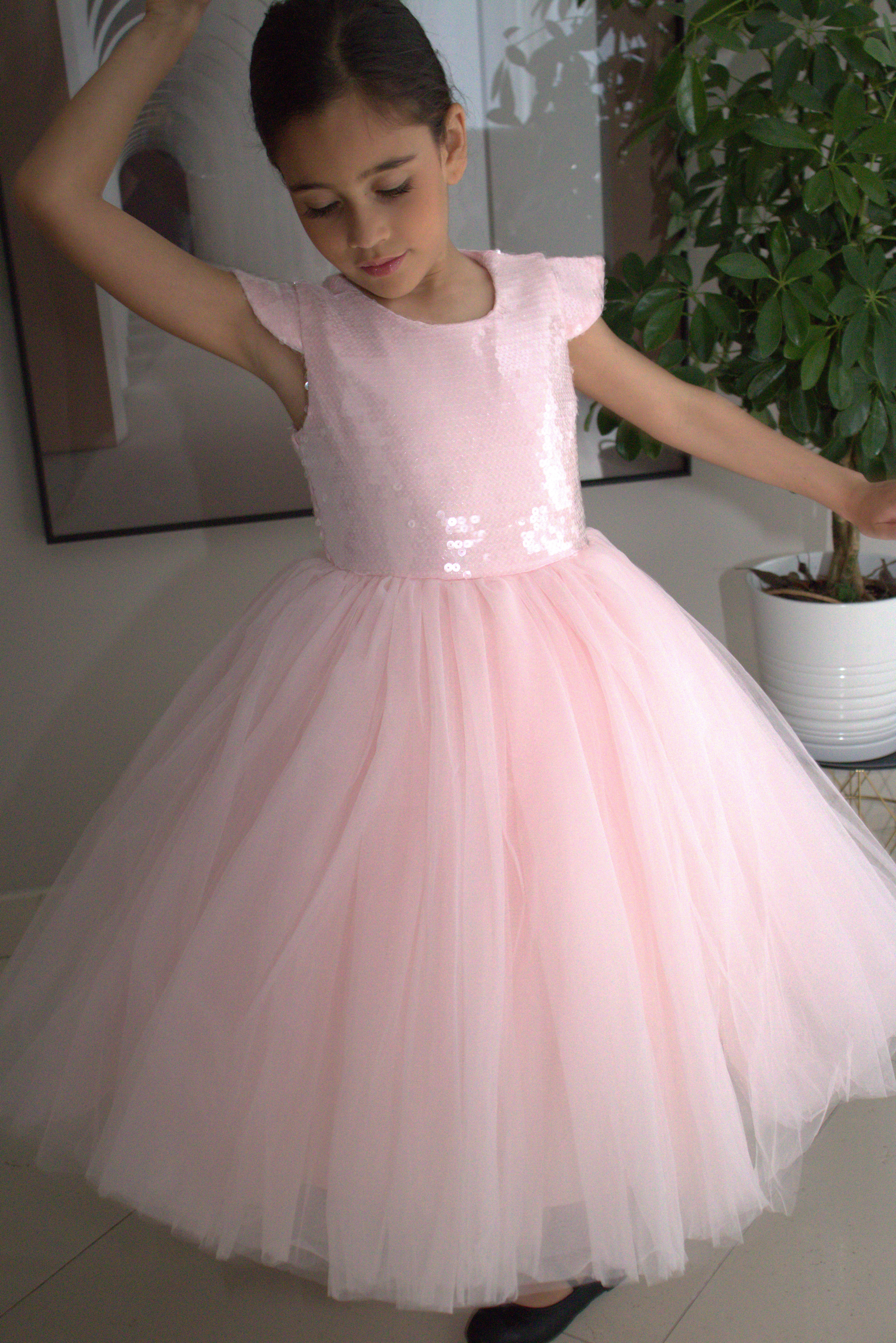 Robe de cérémonie FIONA Rose - Taille 150cm (9/10 ans) — accessoire enfant Yuko B.