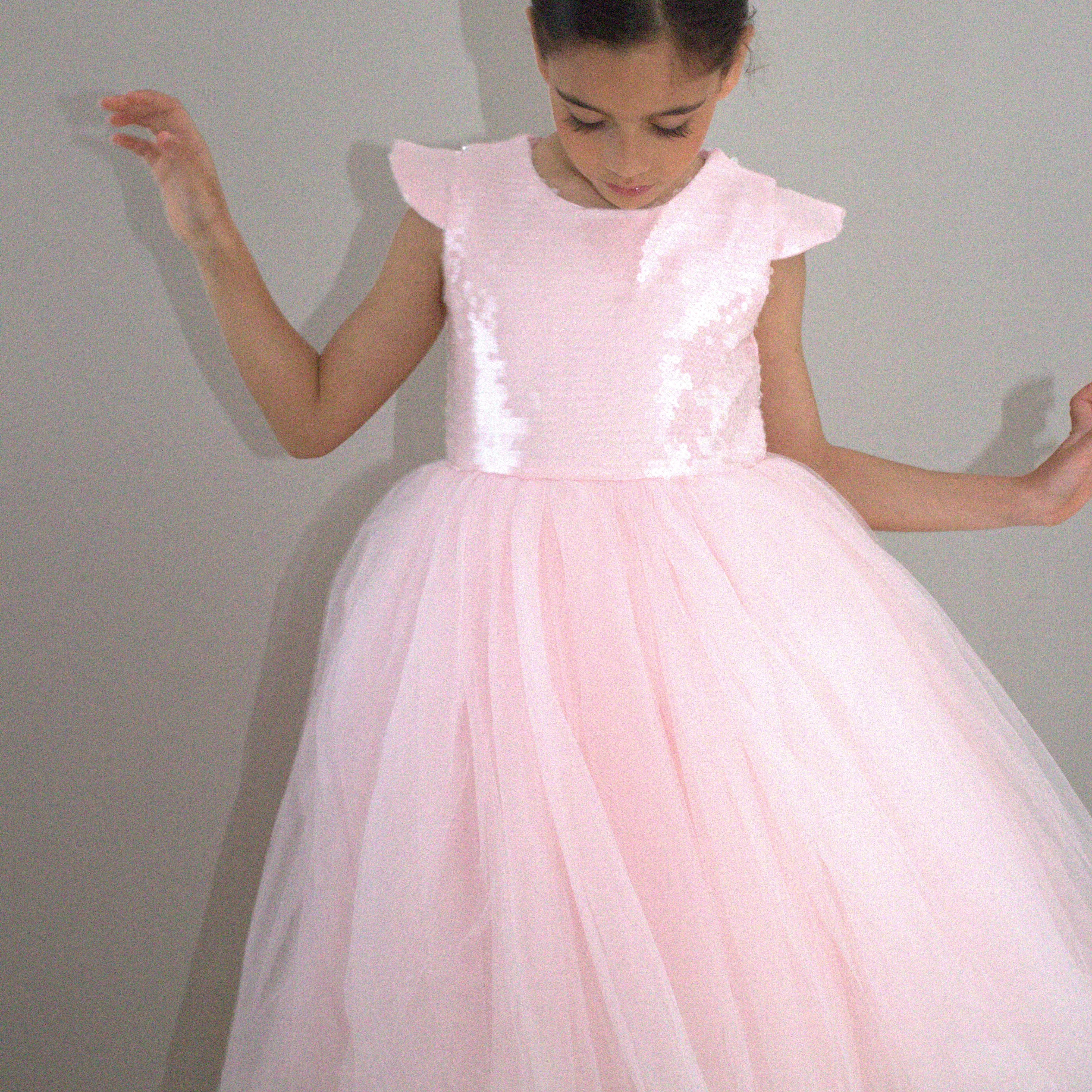 Robe de cérémonie FIONA Rose - Taille 130cm (7/8 ans) — accessoire enfant Yuko B.