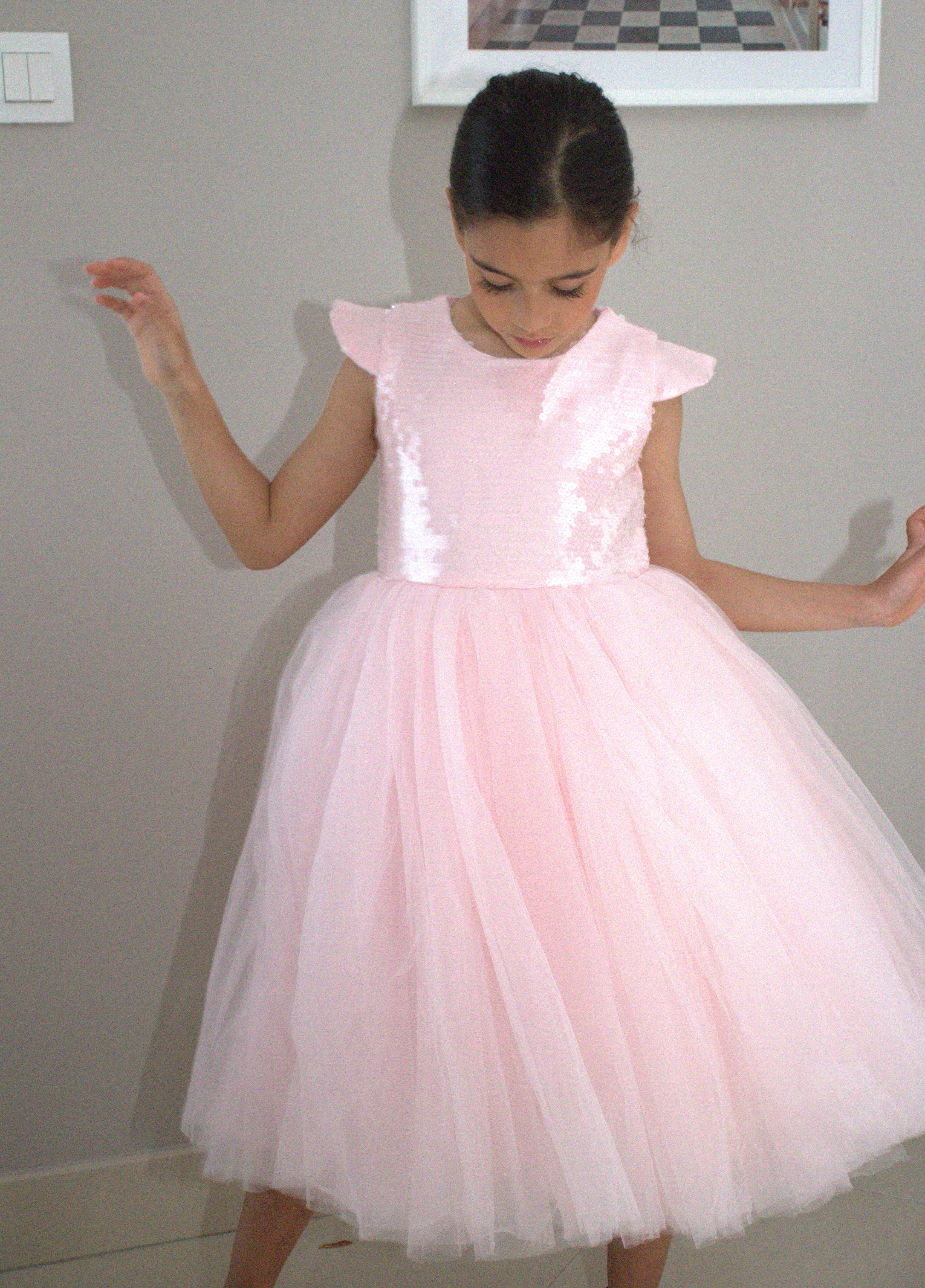 Robe de cérémonie FIONA Rose - Taille 130cm (7/8 ans) — accessoire enfant Yuko B.