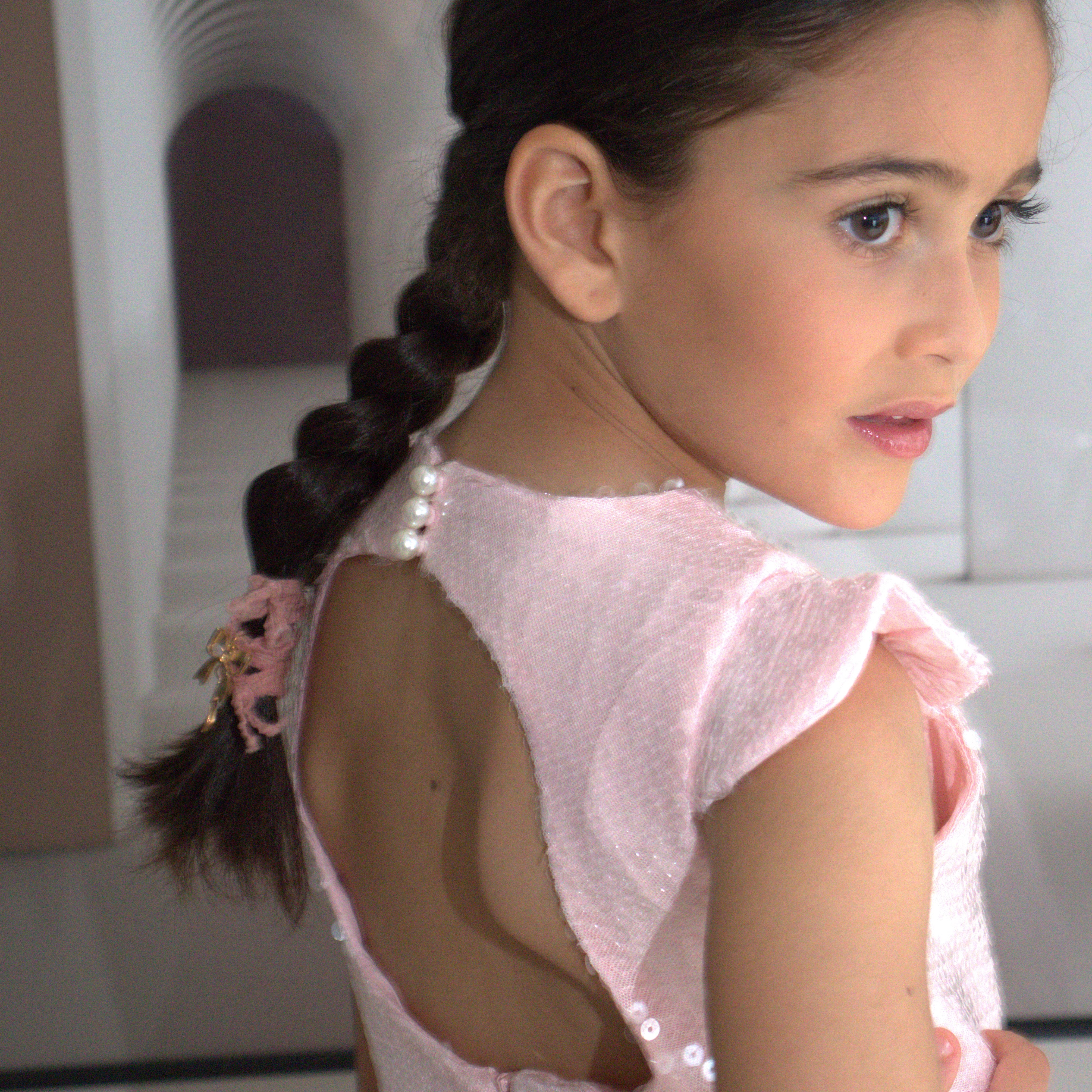 Robe de cérémonie FIONA Rose - Taille 130cm (7/8 ans) — accessoire enfant Yuko B.