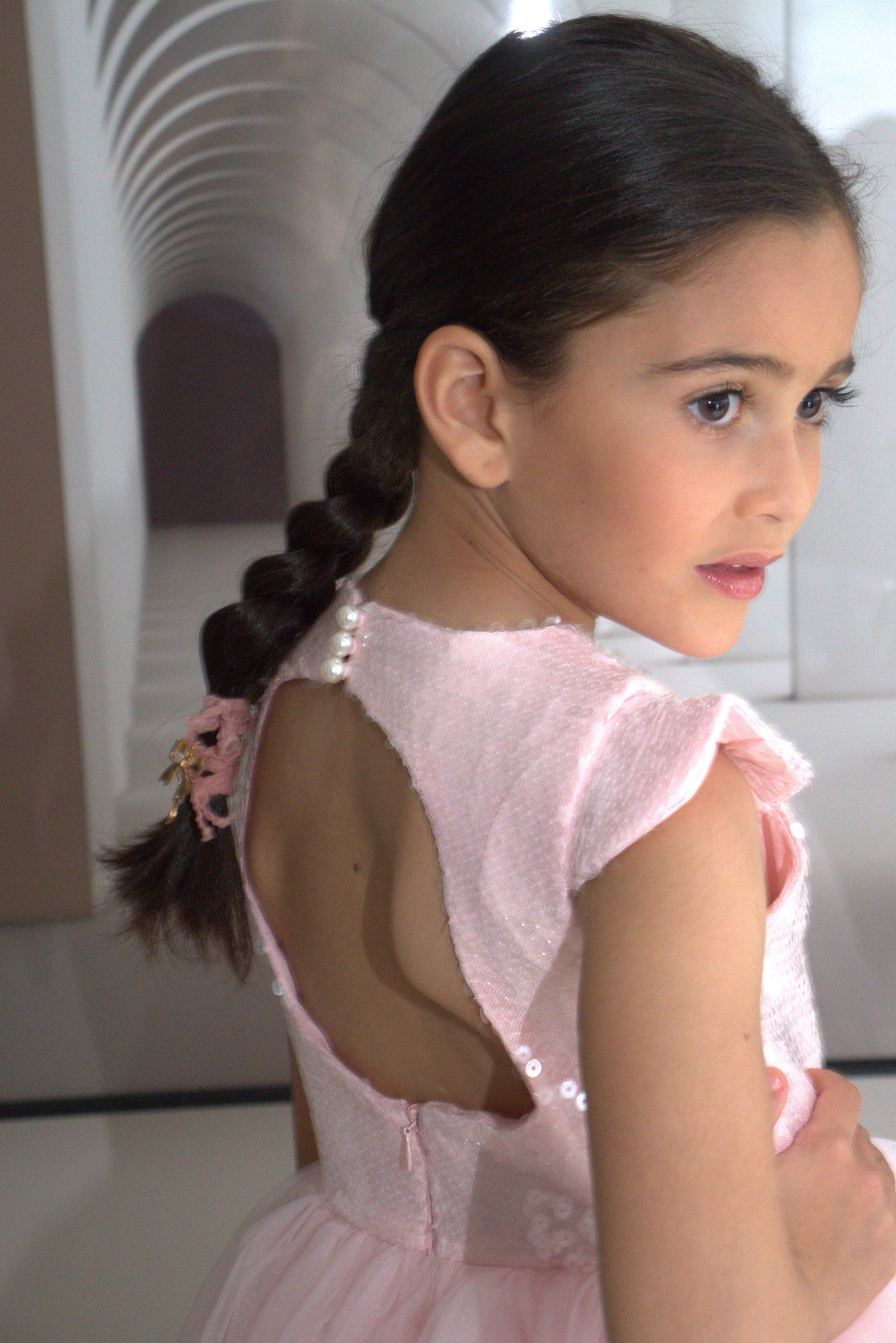 Robe de cérémonie FIONA Rose - Taille 130cm (7/8 ans) — accessoire enfant Yuko B.