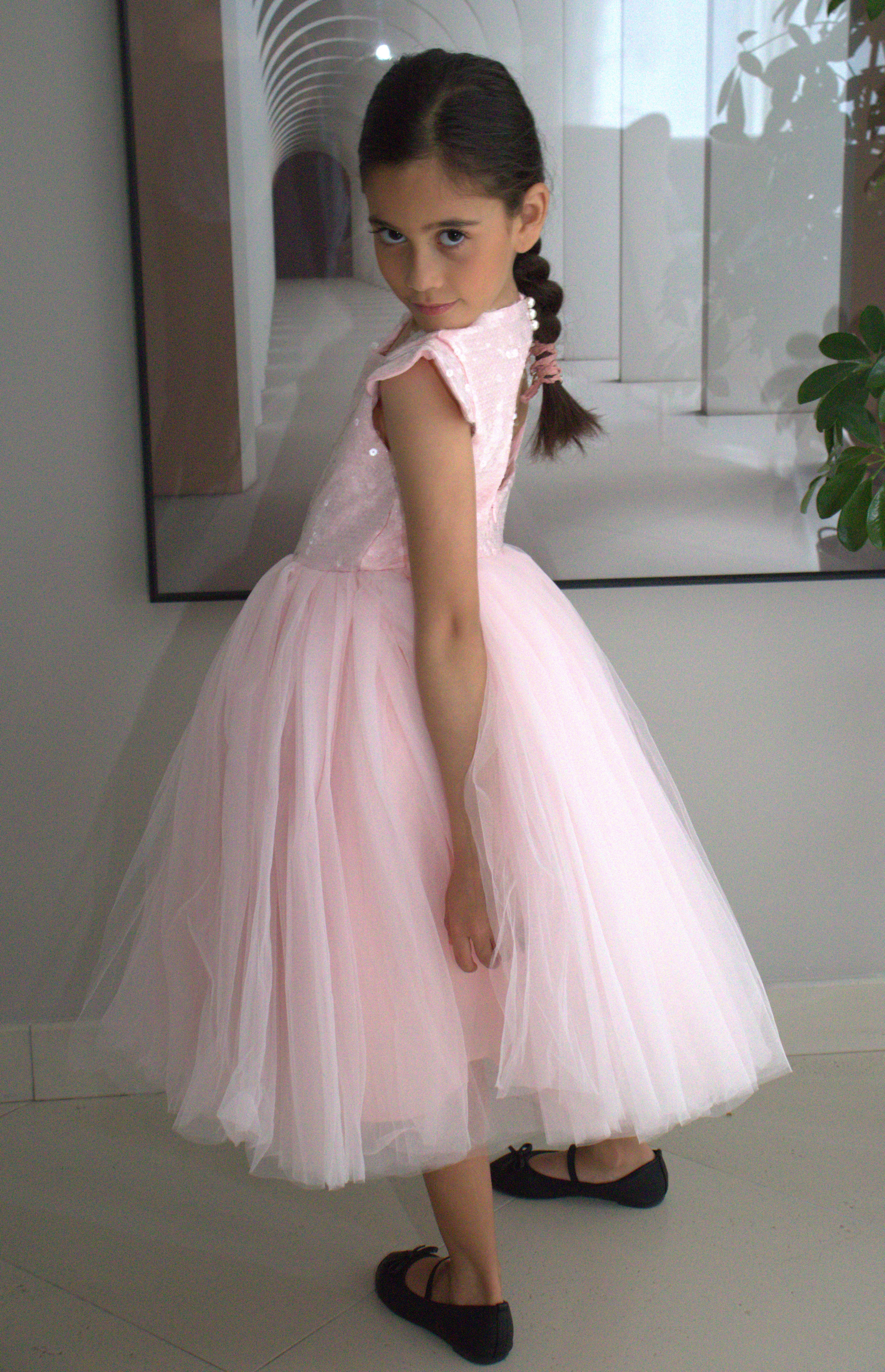 Robe de cérémonie FIONA Rose - Taille 150cm (9/10 ans) — accessoire enfant Yuko B.