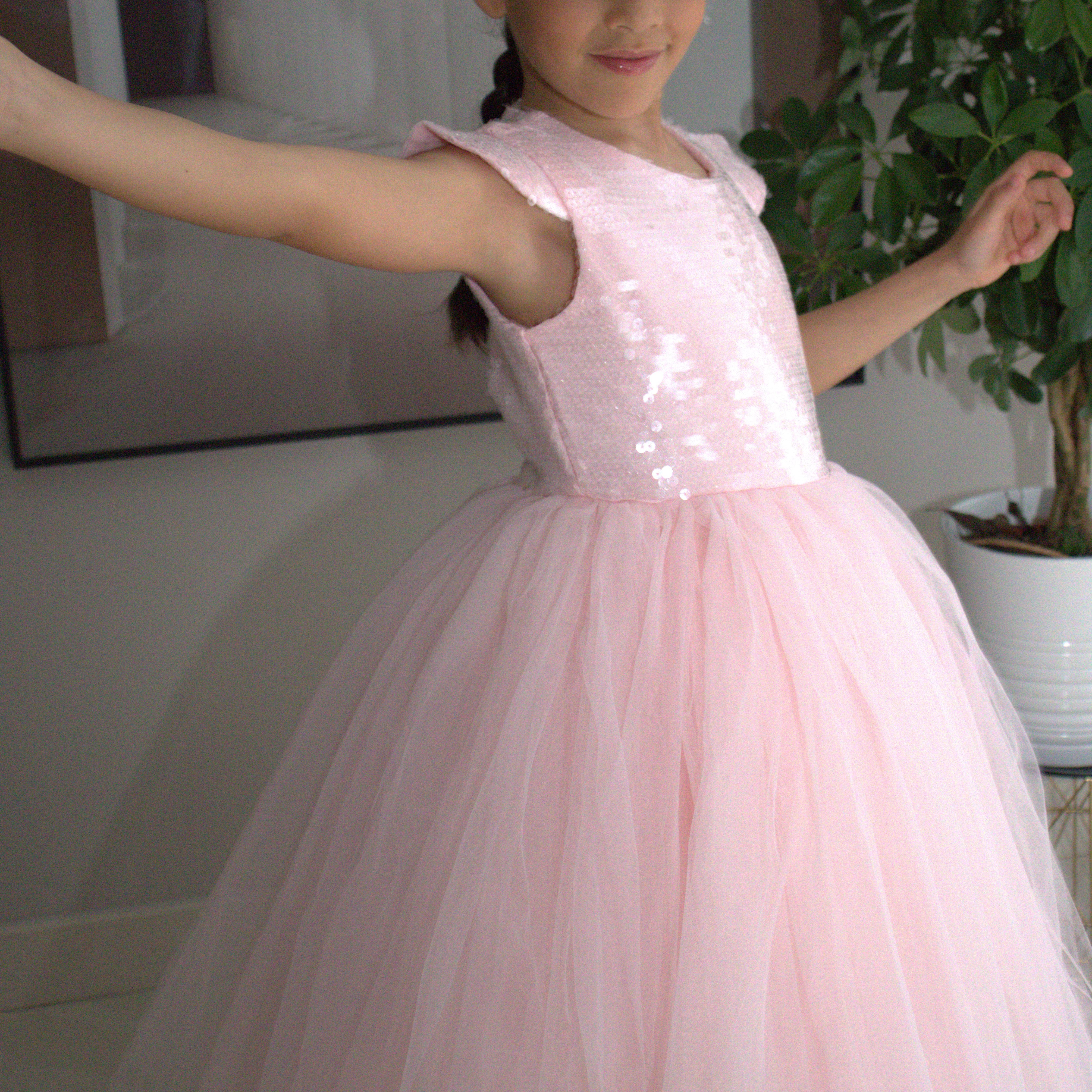 Robe de cérémonie FIONA Rose - Taille 150cm (9/10 ans) — accessoire enfant Yuko B.