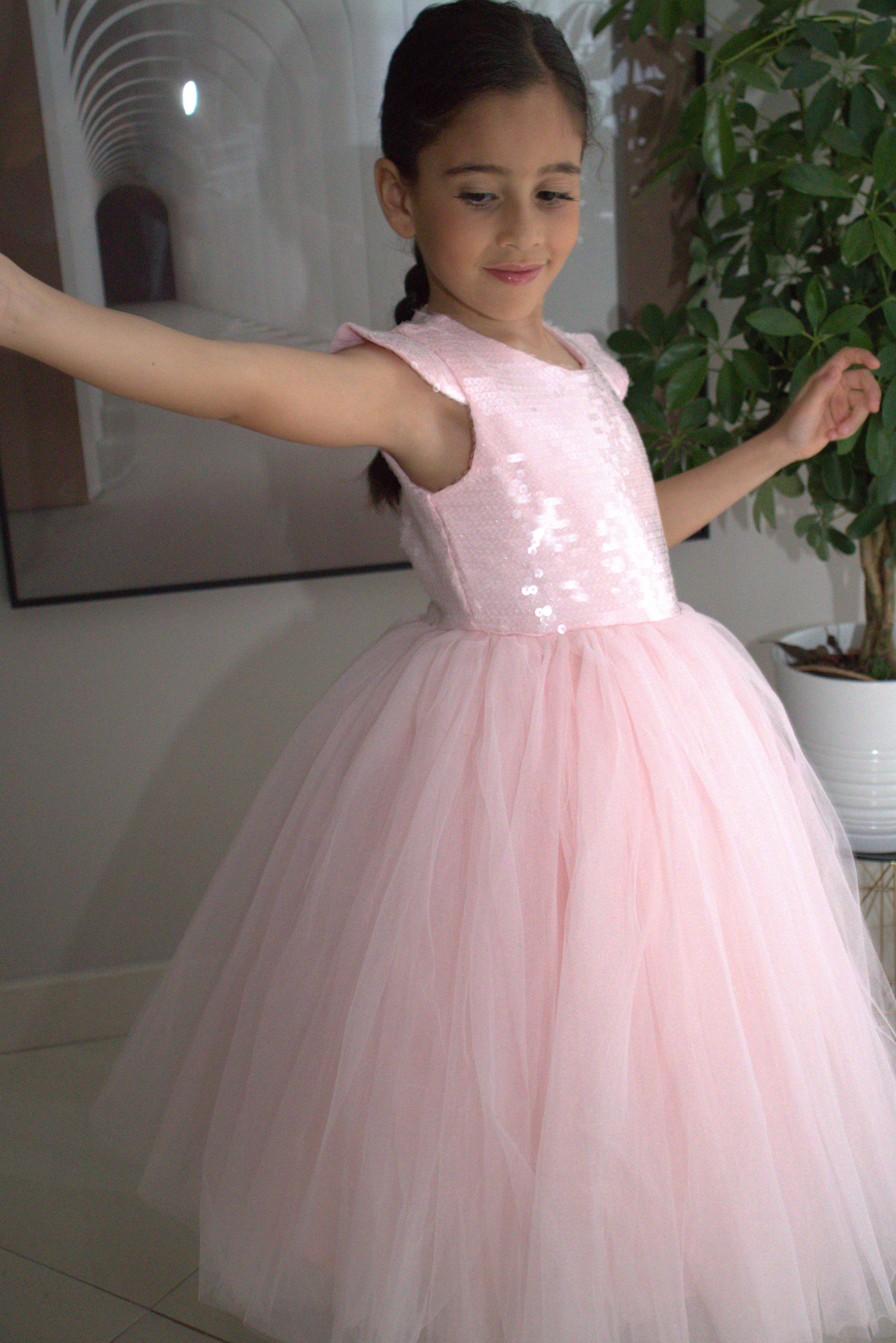 Robe de cérémonie FIONA Rose - Taille 150cm (9/10 ans) — accessoire enfant Yuko B.