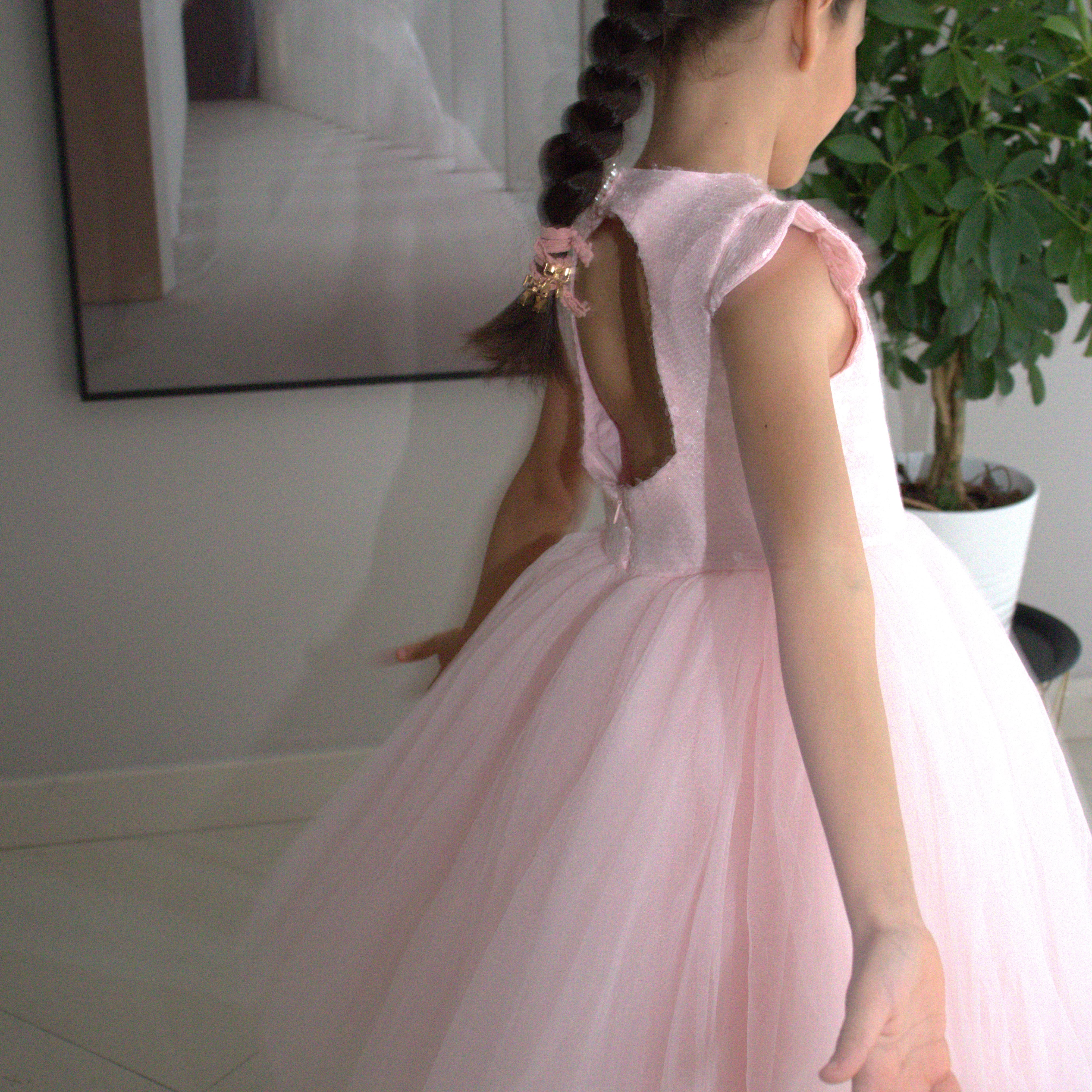 Robe de cérémonie FIONA Rose - Taille 150cm (9/10 ans) — accessoire enfant Yuko B.