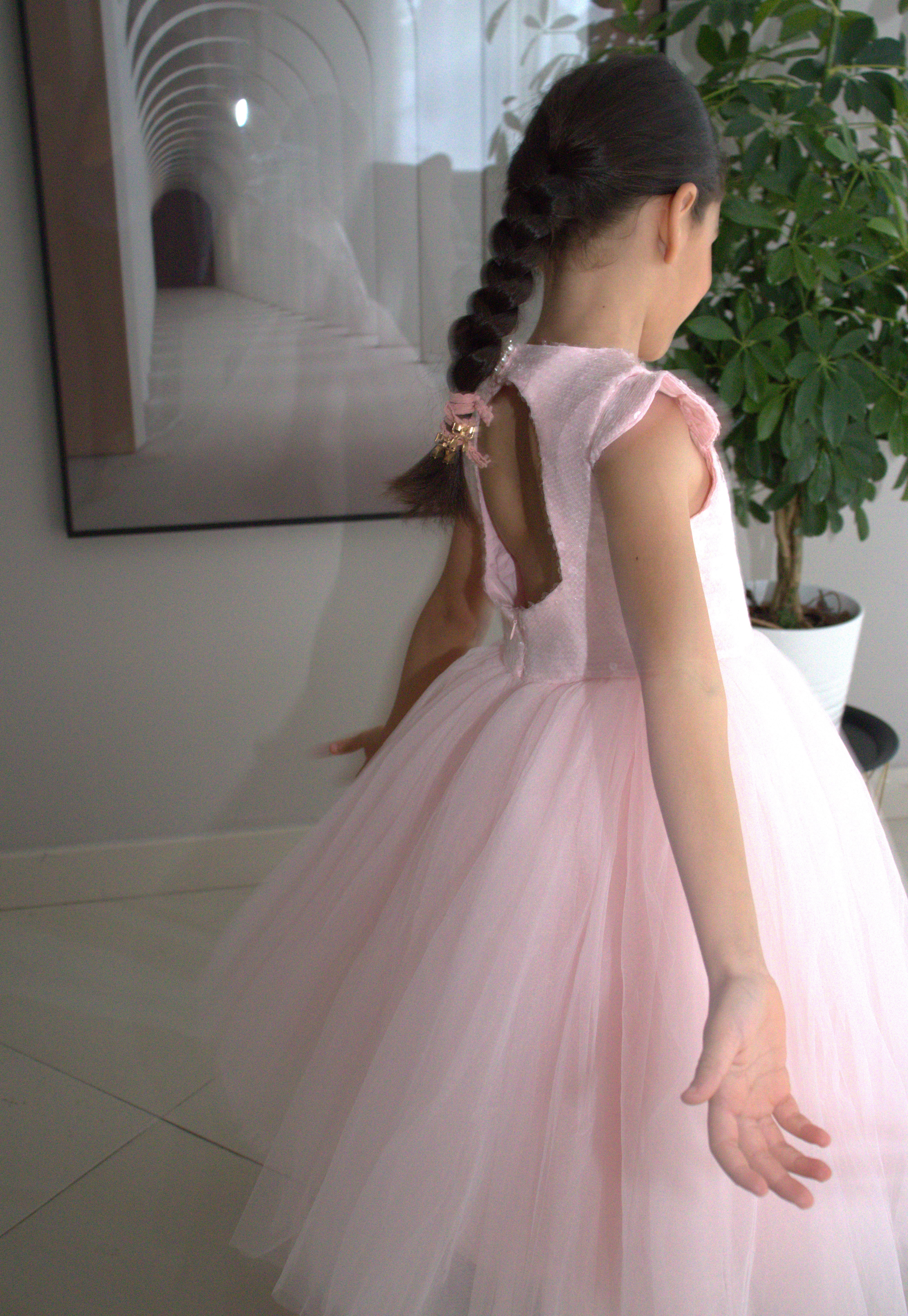 Robe de cérémonie FIONA Rose - Taille 150cm (9/10 ans) — accessoire enfant Yuko B.