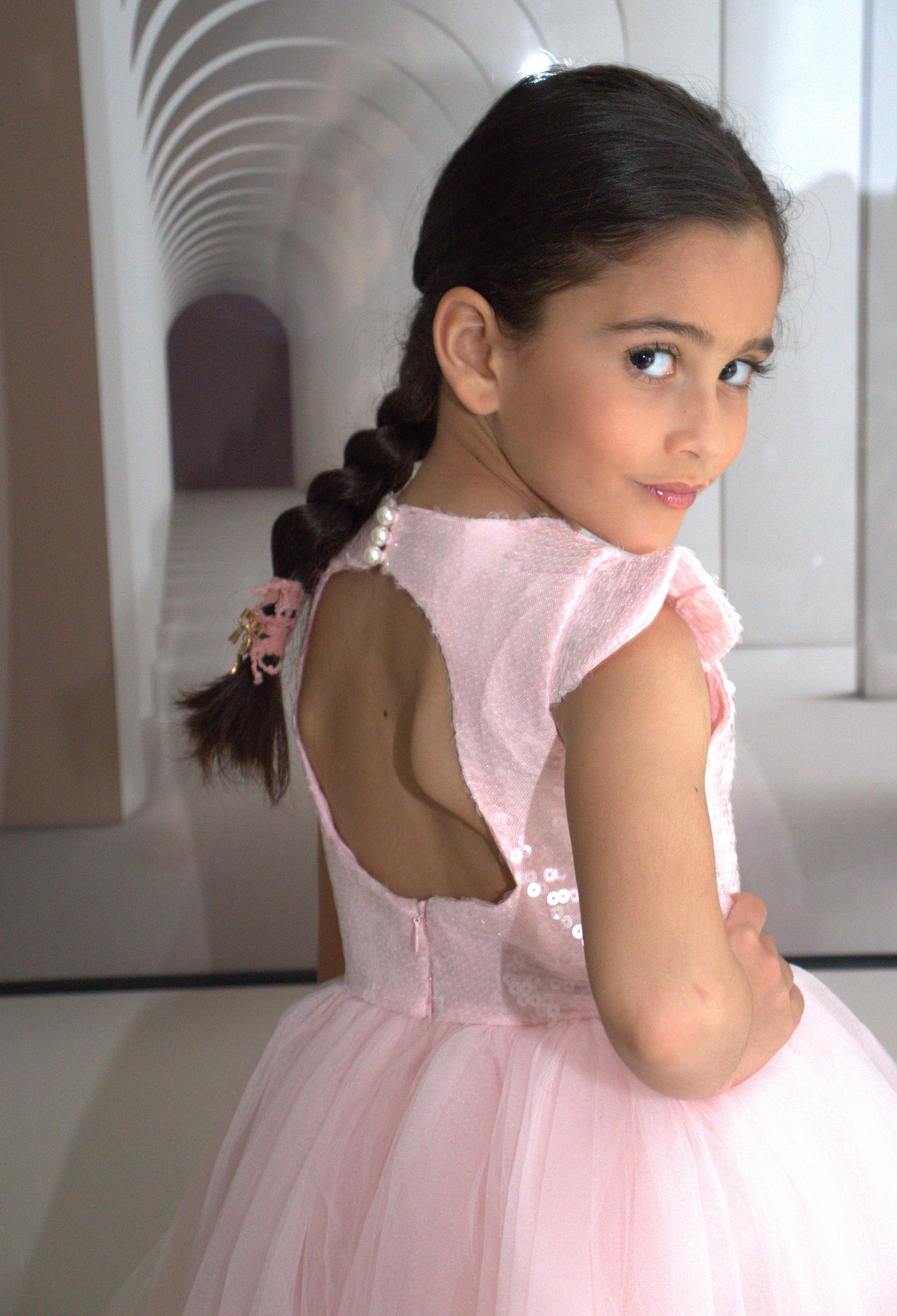 Robe de cérémonie FIONA Rose - Taille 150cm (9/10 ans) — accessoire enfant Yuko B.