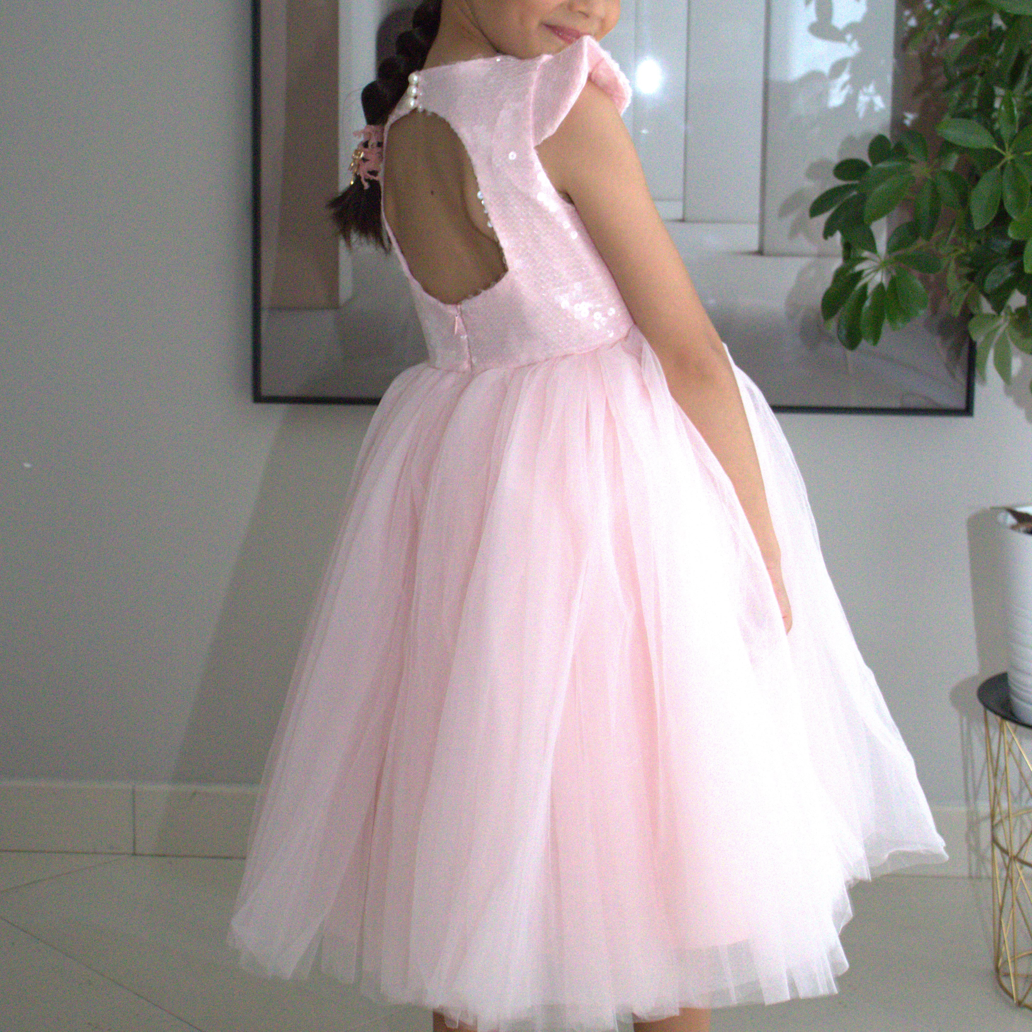 Robe de cérémonie FIONA Rose - Taille 150cm (9/10 ans) — accessoire enfant Yuko B.