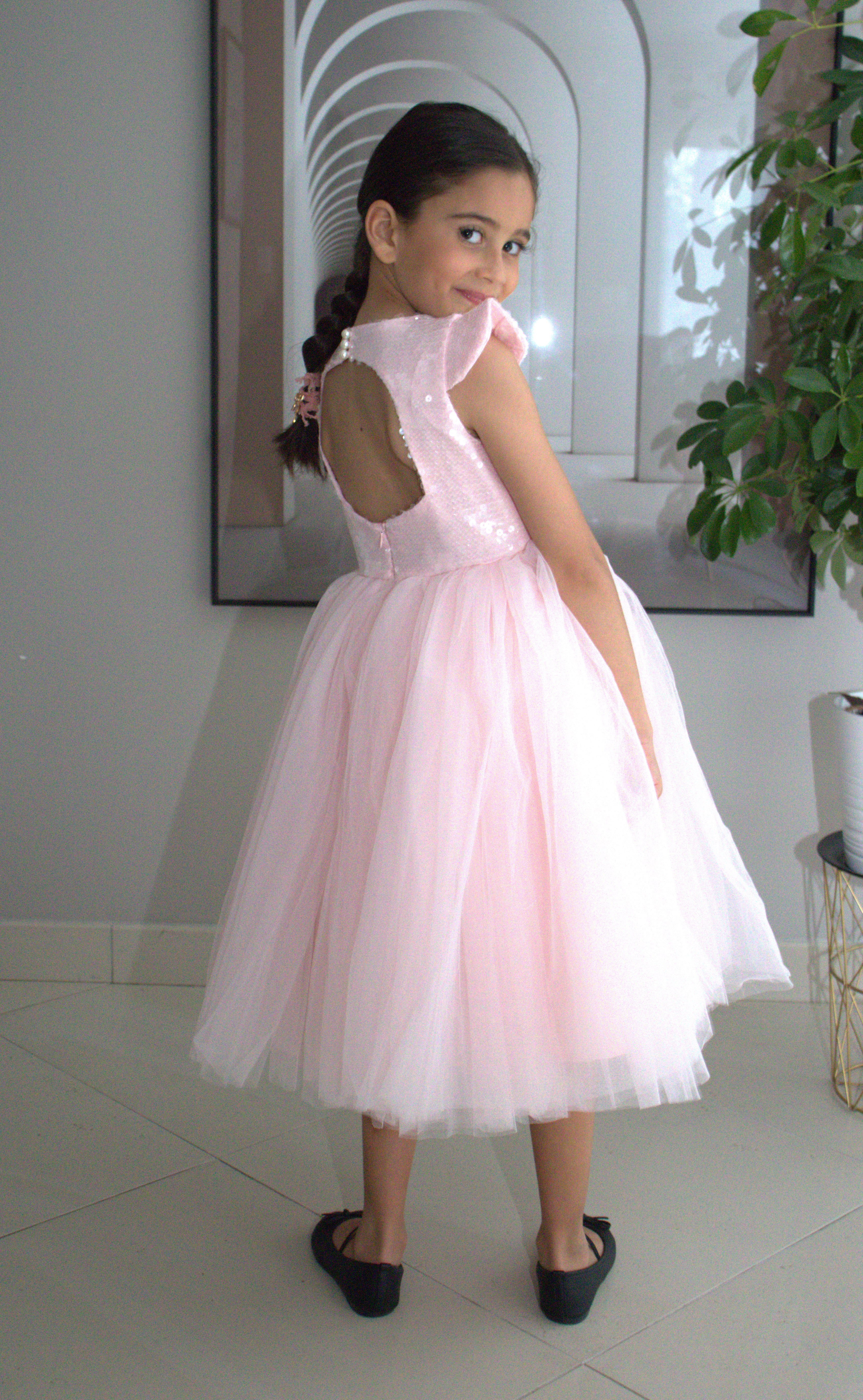 Robe de cérémonie FIONA Rose - Taille 150cm (9/10 ans) — accessoire enfant Yuko B.