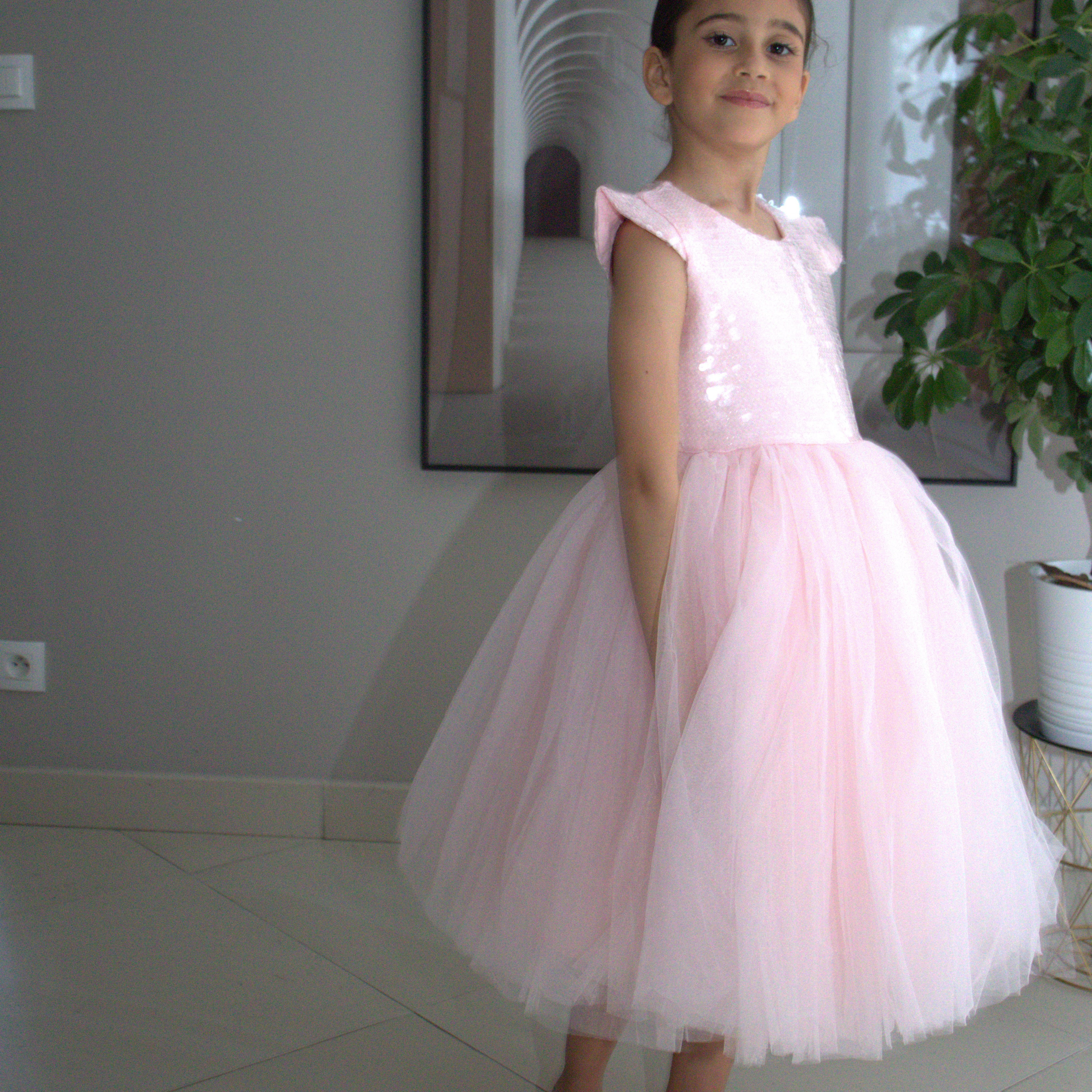 Robe de cérémonie FIONA Rose - Taille 150cm (9/10 ans) — accessoire enfant Yuko B.