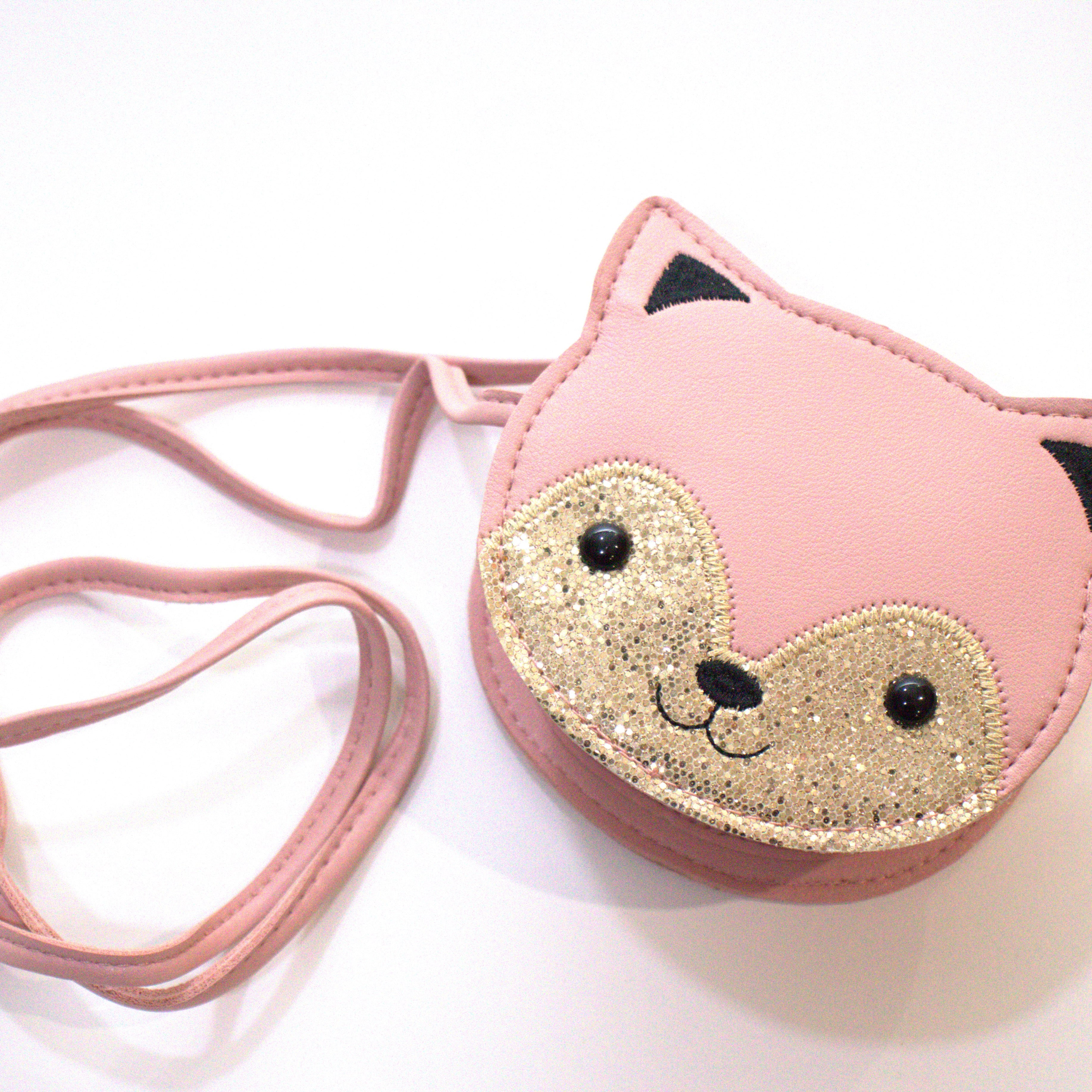 Sac bandoulière enfant - Gaspard le chaton Rose - Yuko B.