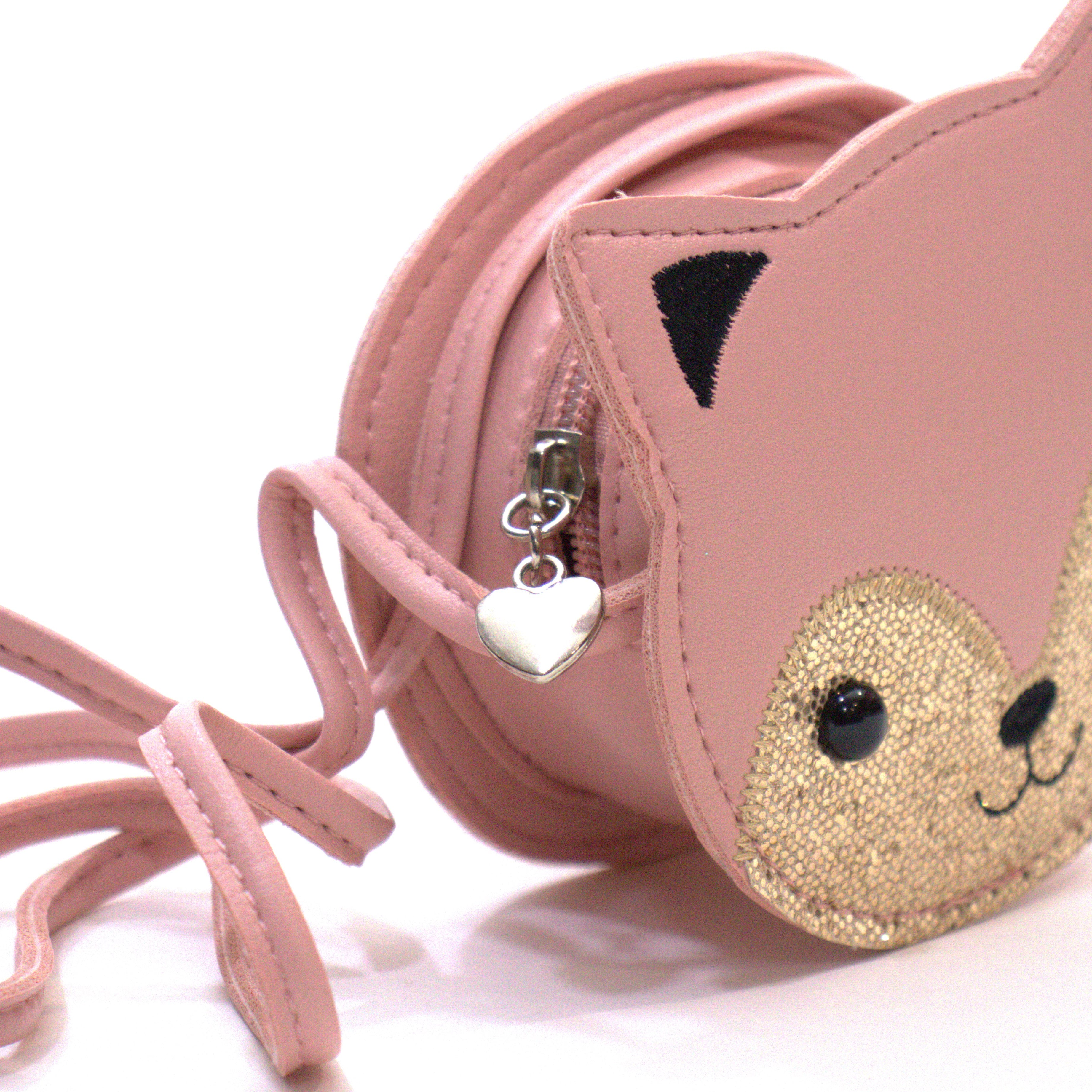 Sac bandoulière enfant - Gaspard le chaton Rose - Yuko B.