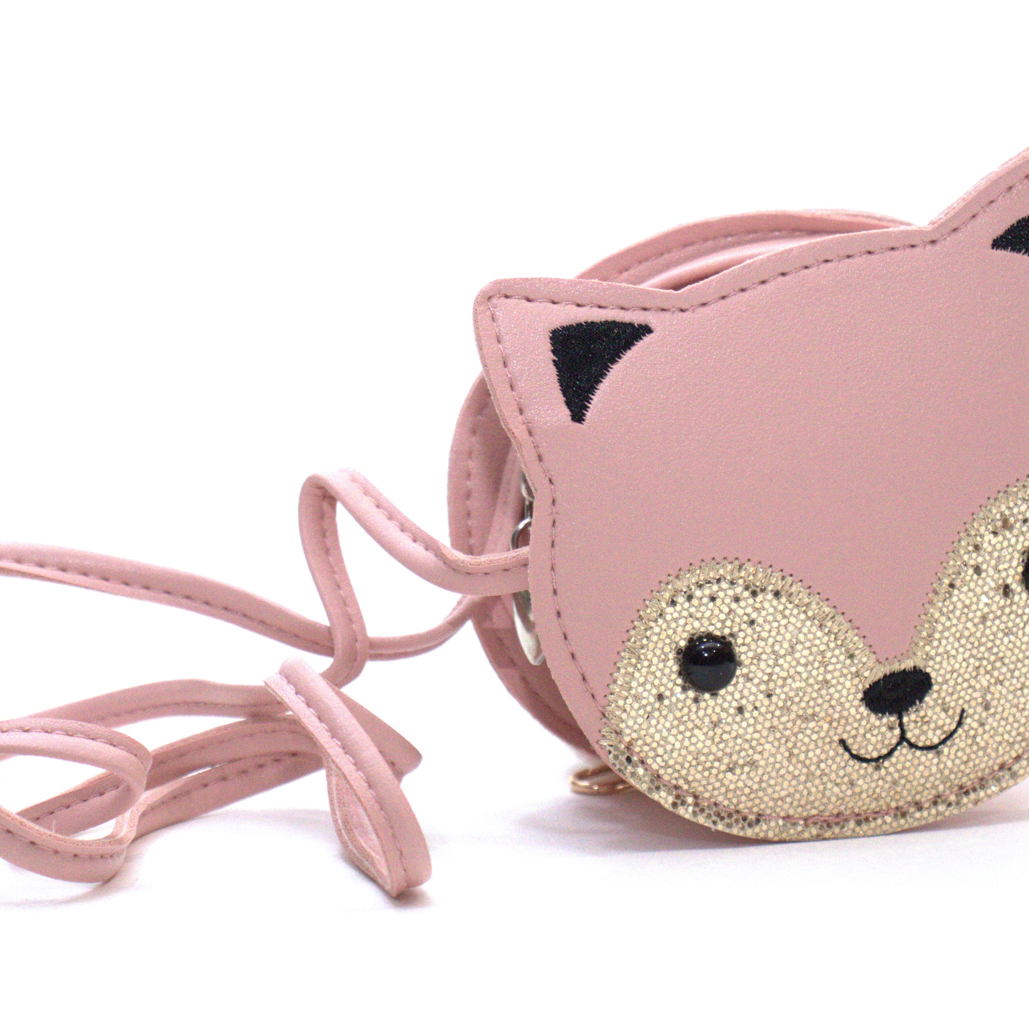 Sac bandoulière enfant - Gaspard le chaton Rose - Yuko B.