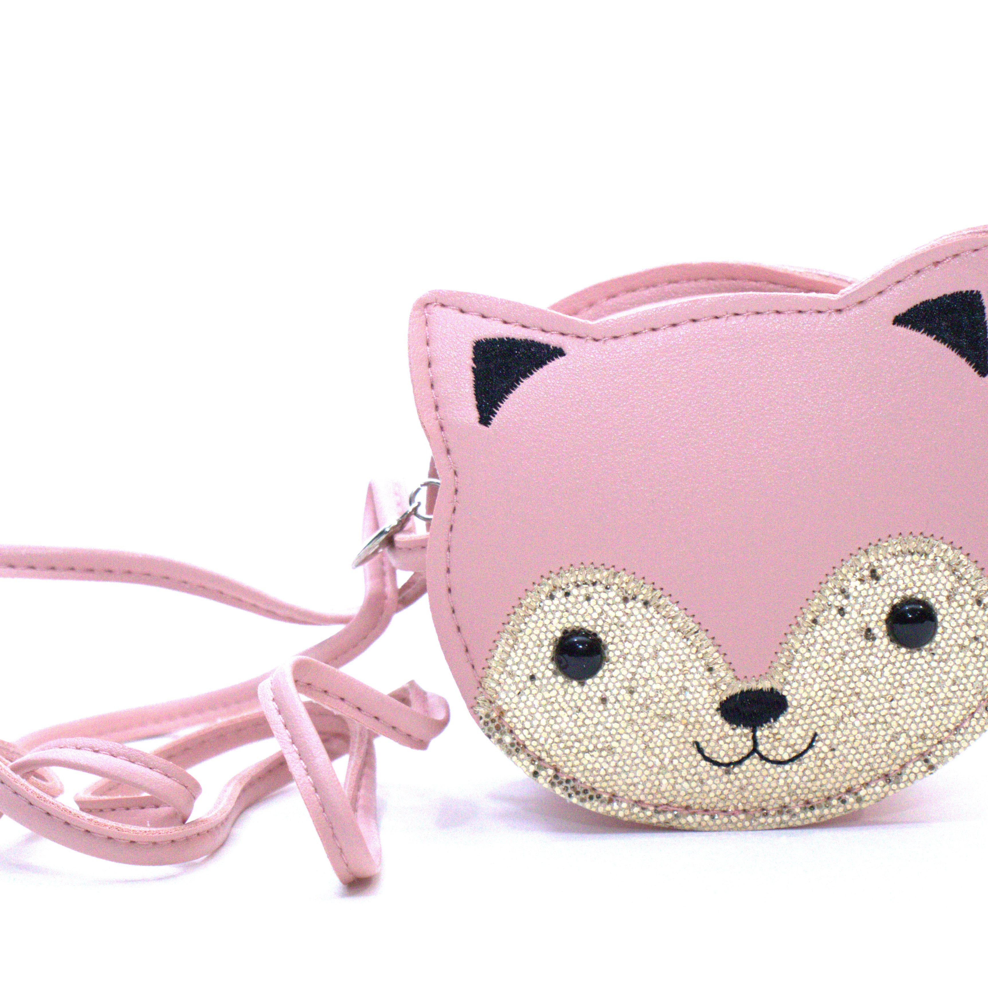 Sac bandoulière enfant - Gaspard le chaton Rose - Yuko B.