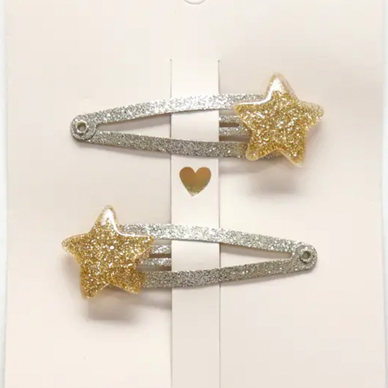 Barrettes à cheveux - Etoiles Gold Stars vue de face — Yuko B.