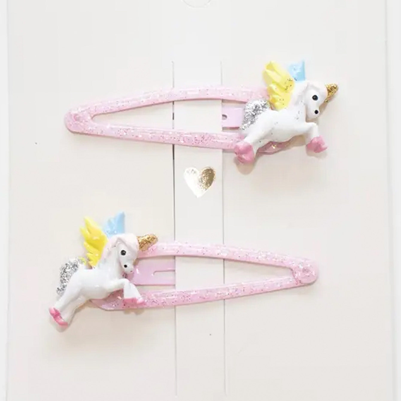 Barrettes à cheveux - Cheveaux roses - Horses vue de face — Yuko B.
