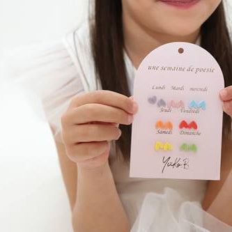 7 paires de boucles d'oreilles sans Nickel - Une semaine de poésie Coeurs - Yuko B.