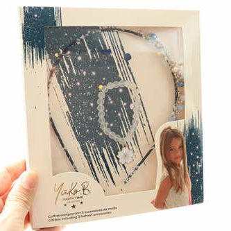 Coffret premium de 3 accessoires de mode pour enfants - Victoria - Bleu - Yuko B.