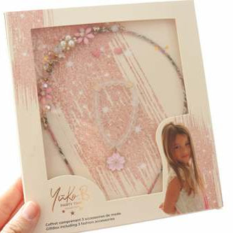 Coffret premium de 3 accessoires de mode pour enfants - Victoria - Rose - Yuko B.