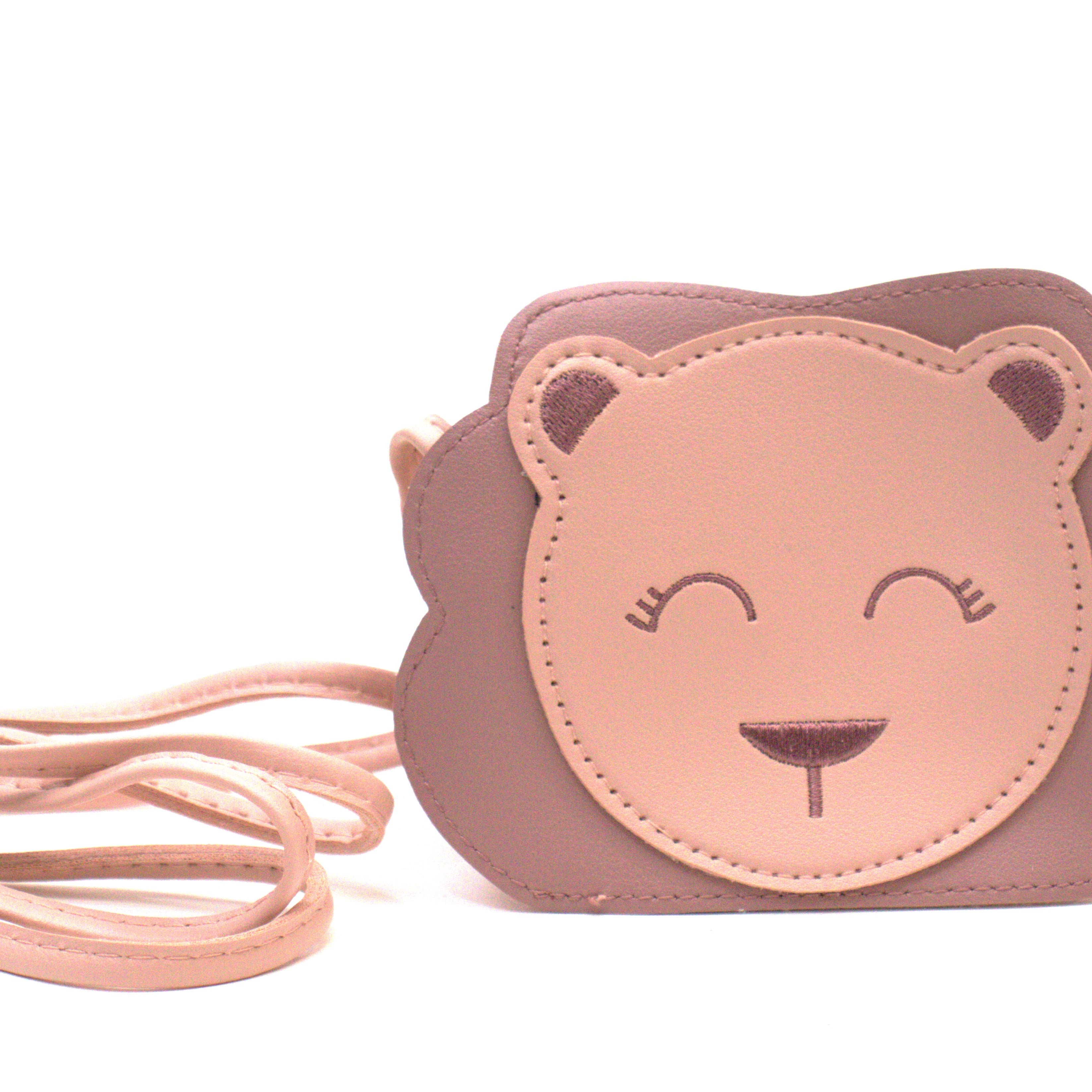 Sac bandoulière enfant - Meera le petit lion Rose - Yuko B.