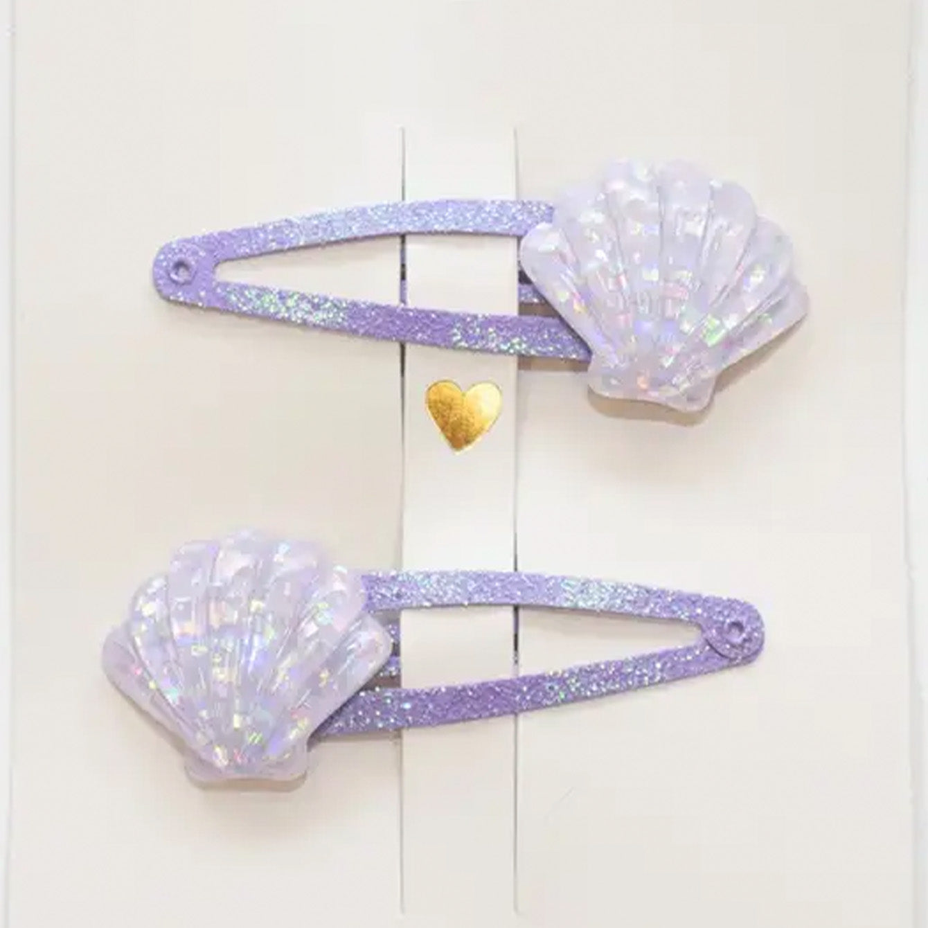 Barrettes à cheveux - Sirène parmes - Mermaids vue de face — Yuko B.