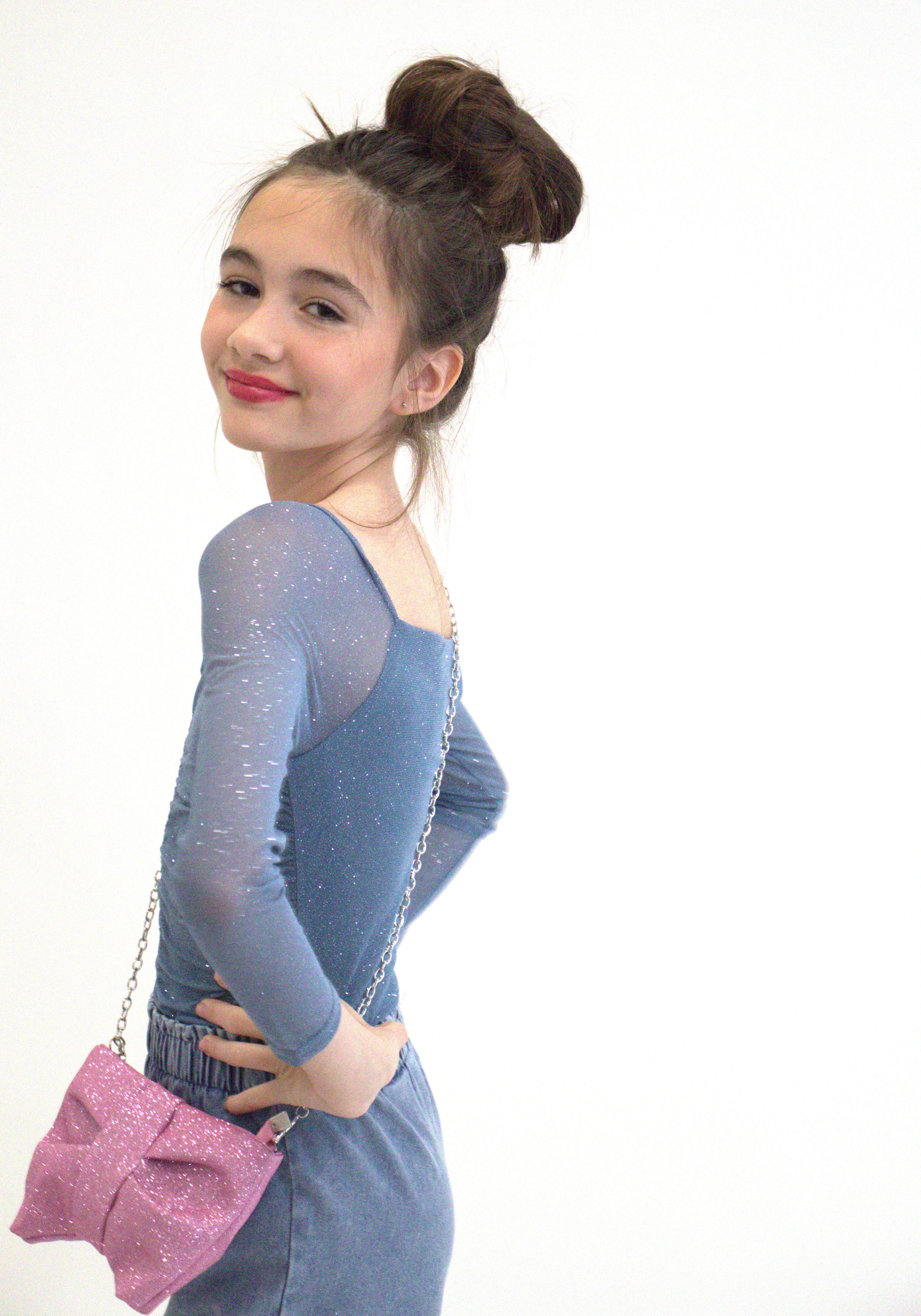 Sac bandoulière Moon - Rose Pailleté Glitter — accessoire enfant Yuko B.