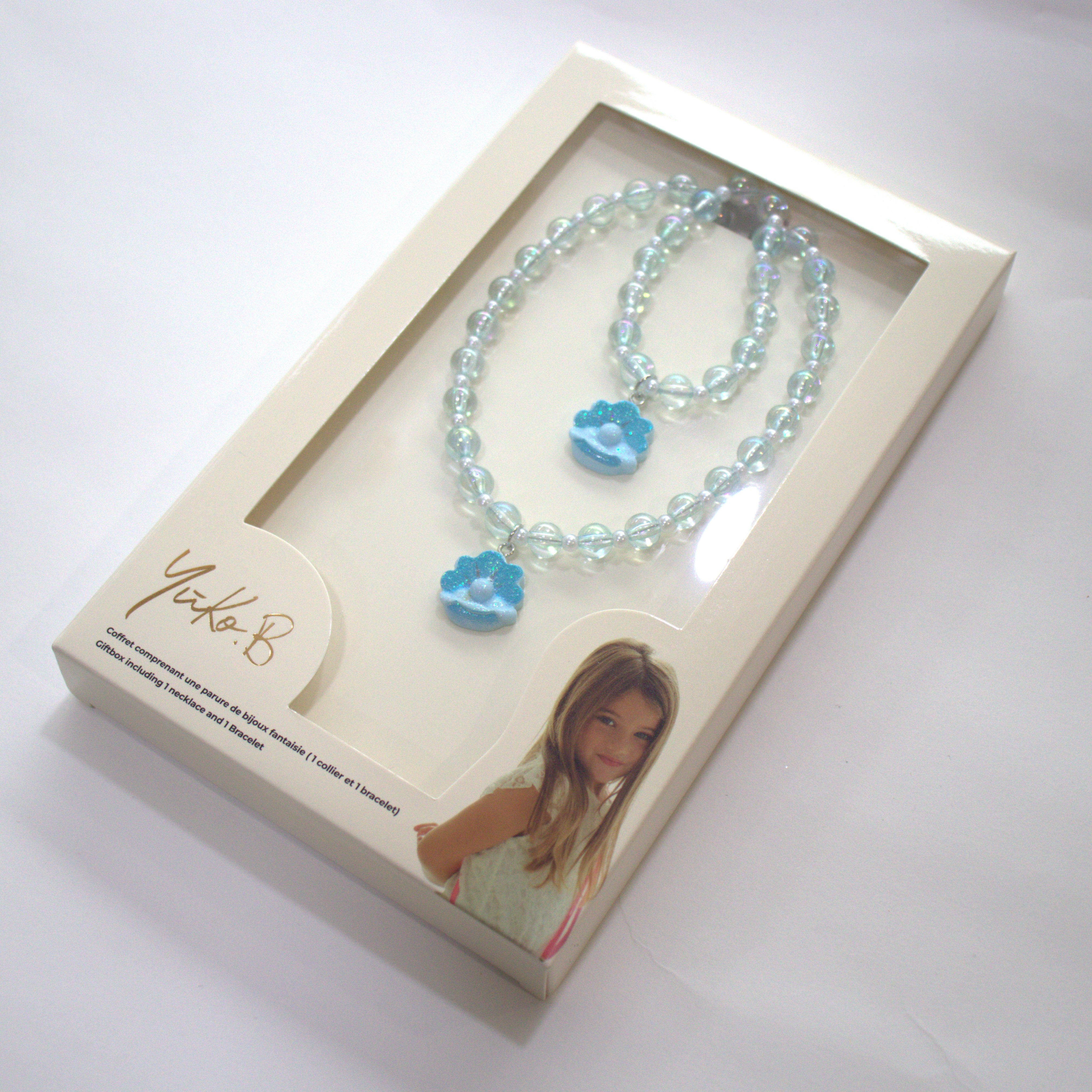 Coffret Zoa Tresor Bleu - Parure Collier + bracelet - Yuko B.