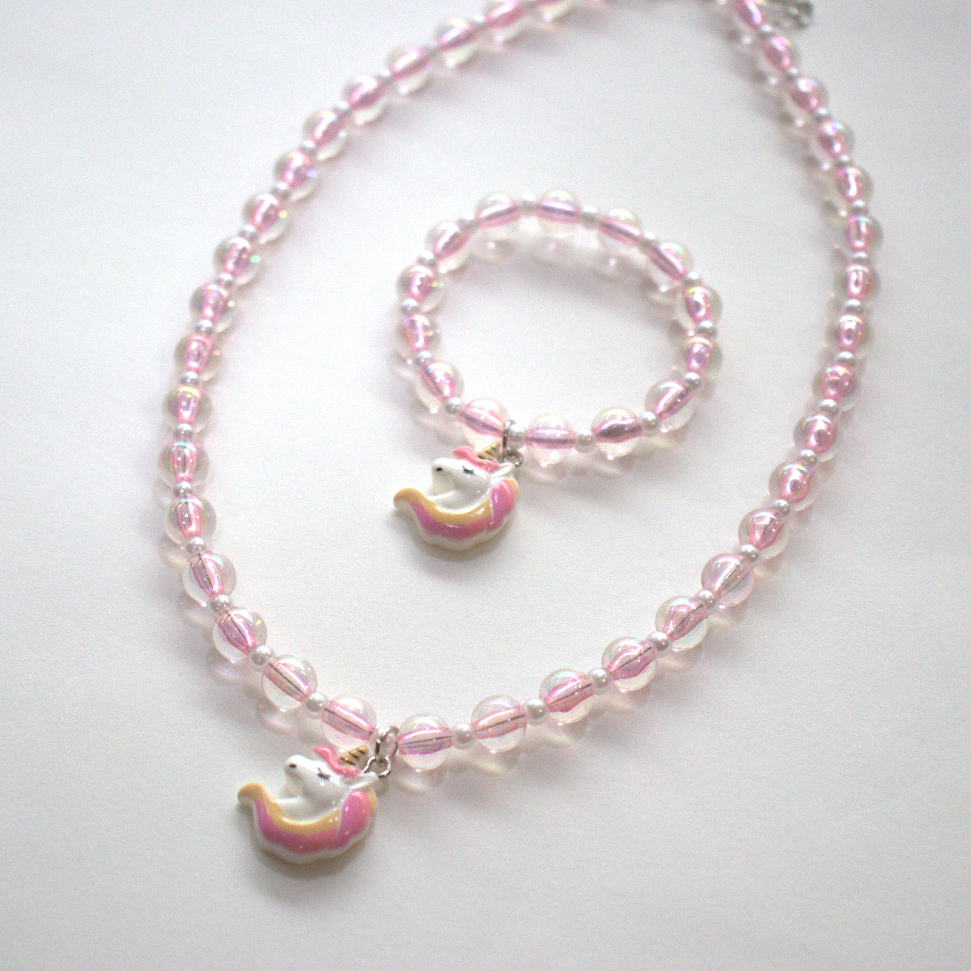 Coffret Zoa Licorne - Rose - Parure Collier + bracelet - Yuko B.