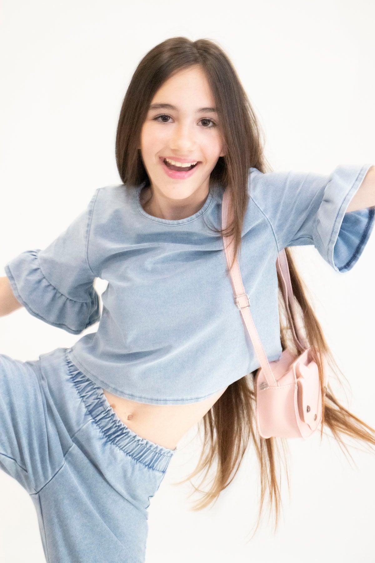 Sac bandoulière enfant - Sam le petit Renardeau Rose ouvert — Yuko B.