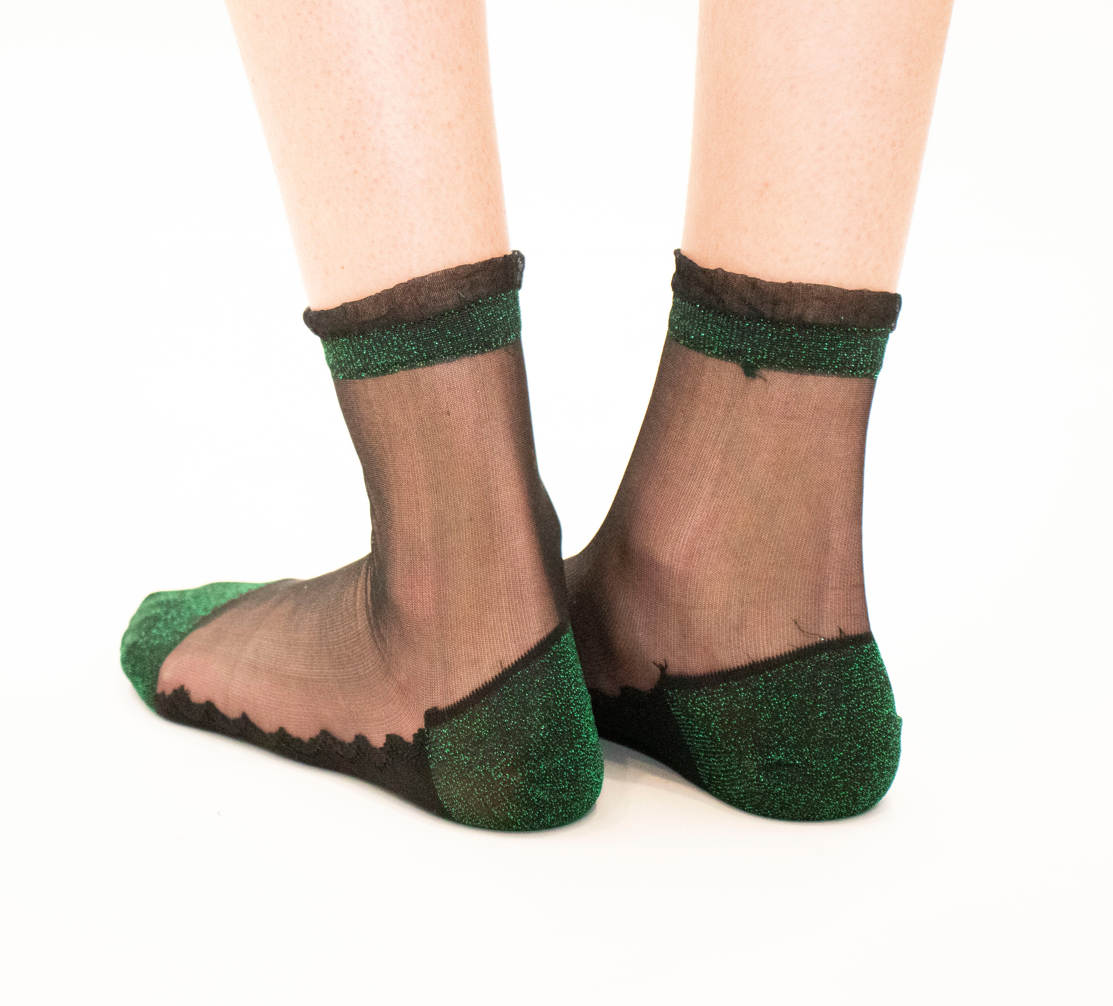Shine - Forêt - La chaussette femme en voile ultra-résistant ouvert — Yuko B.