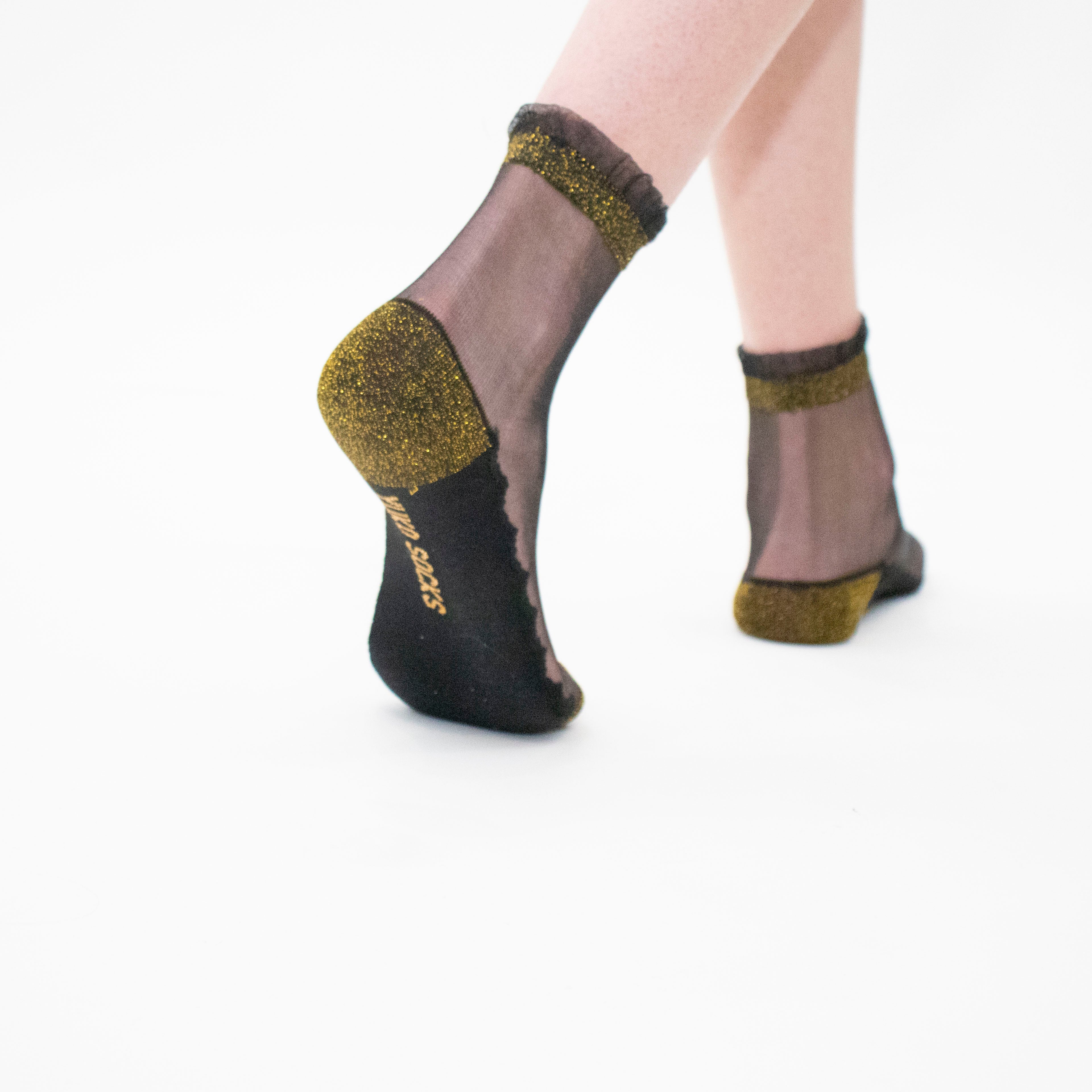 Shine - Gold - La chaussette femme en voile ultra-résistant — accessoire enfant Yuko B.