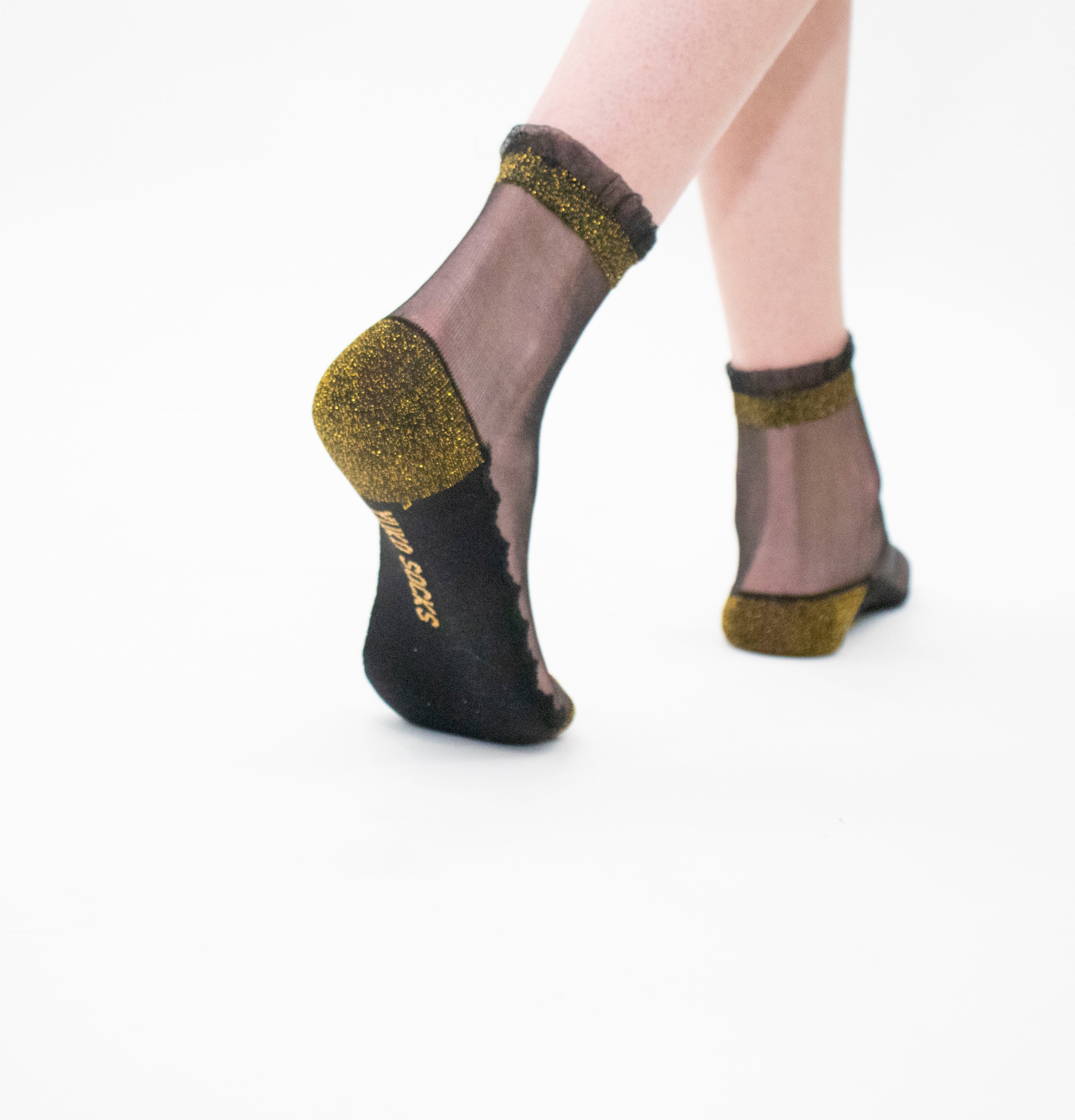 Shine - Gold - La chaussette femme en voile ultra-résistant — accessoire enfant Yuko B.