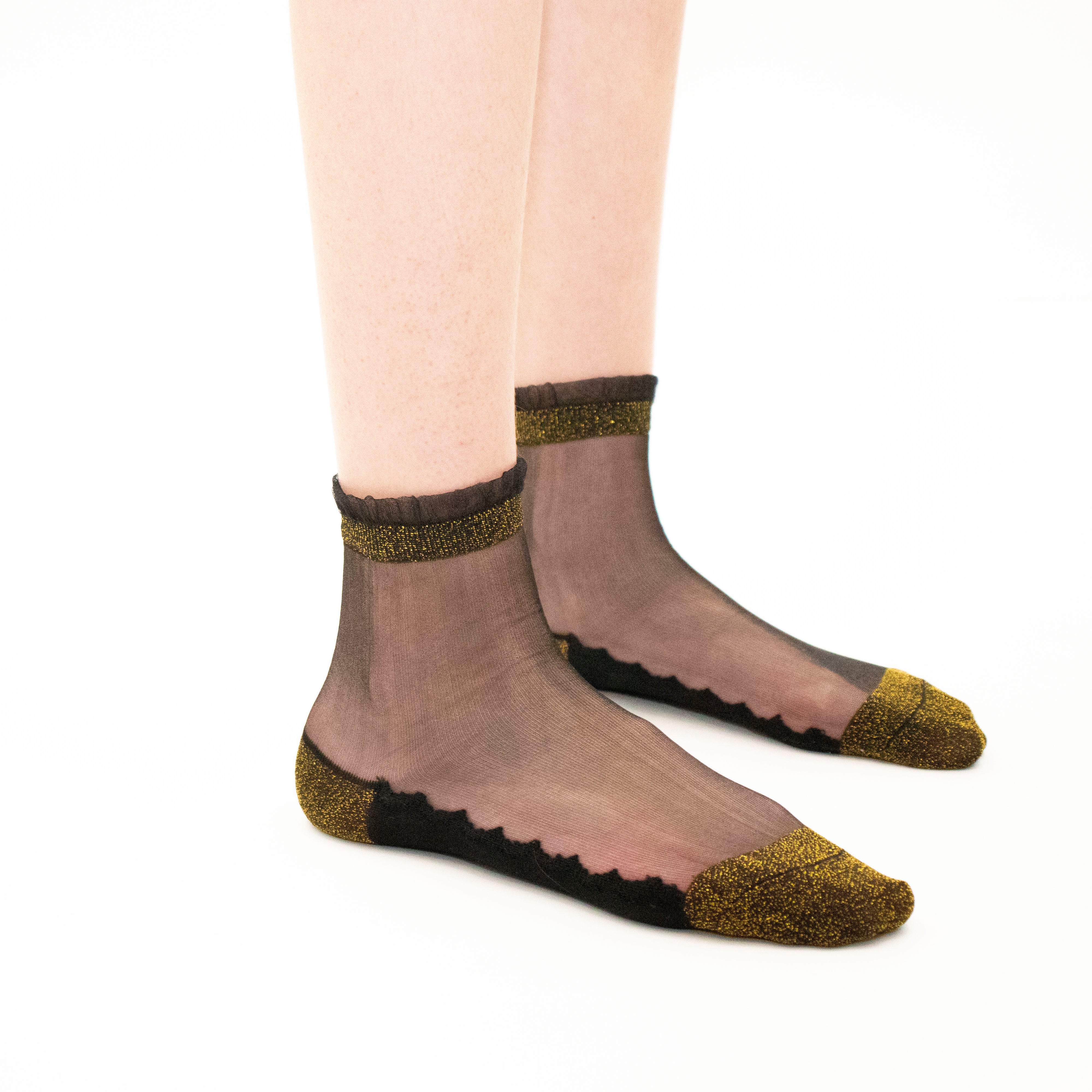 Shine - Gold - La chaussette femme en voile ultra-résistant — accessoire enfant Yuko B.