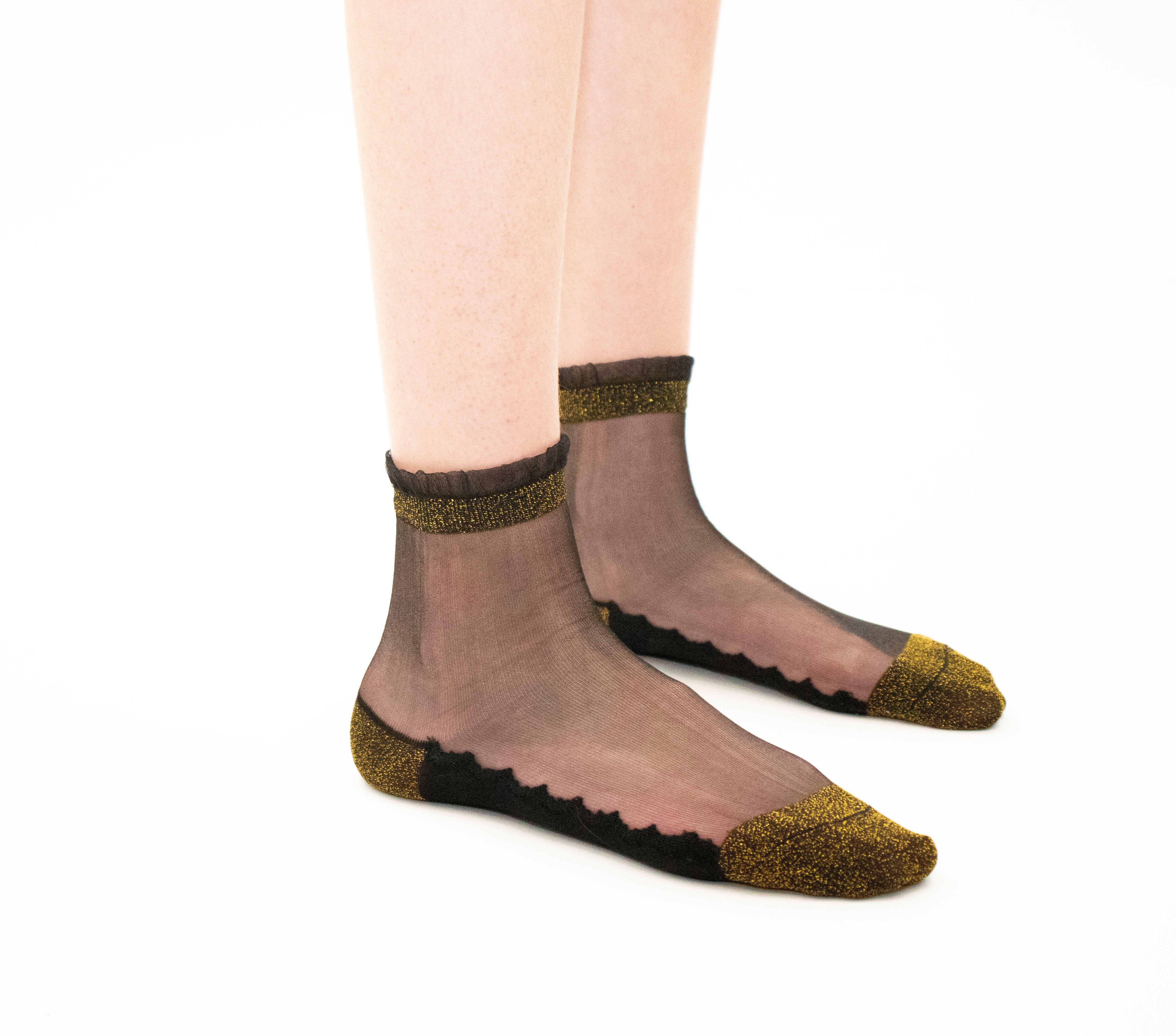 Shine - Gold - La chaussette femme en voile ultra-résistant — accessoire enfant Yuko B.