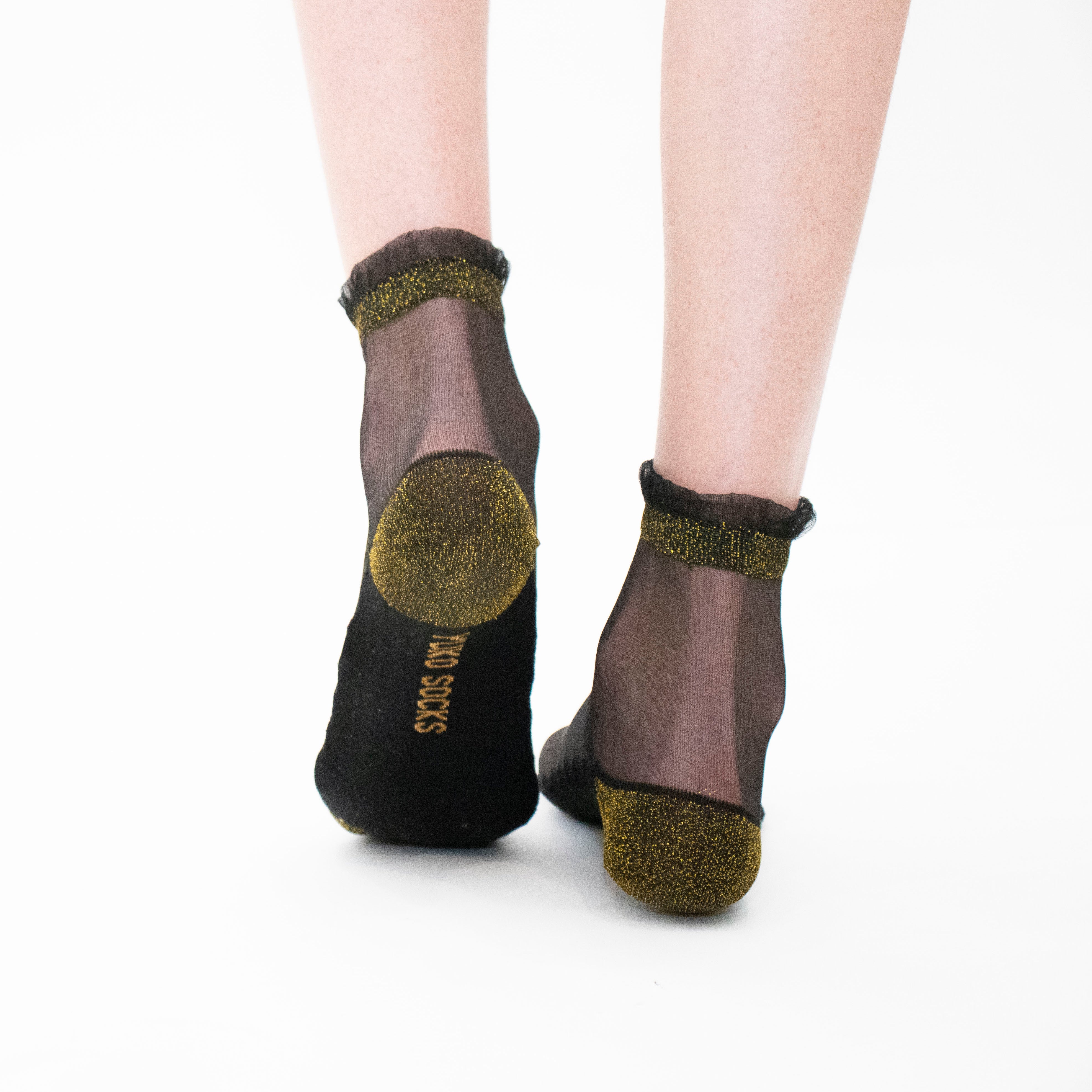 Shine - Gold - La chaussette femme en voile ultra-résistant — accessoire enfant Yuko B.