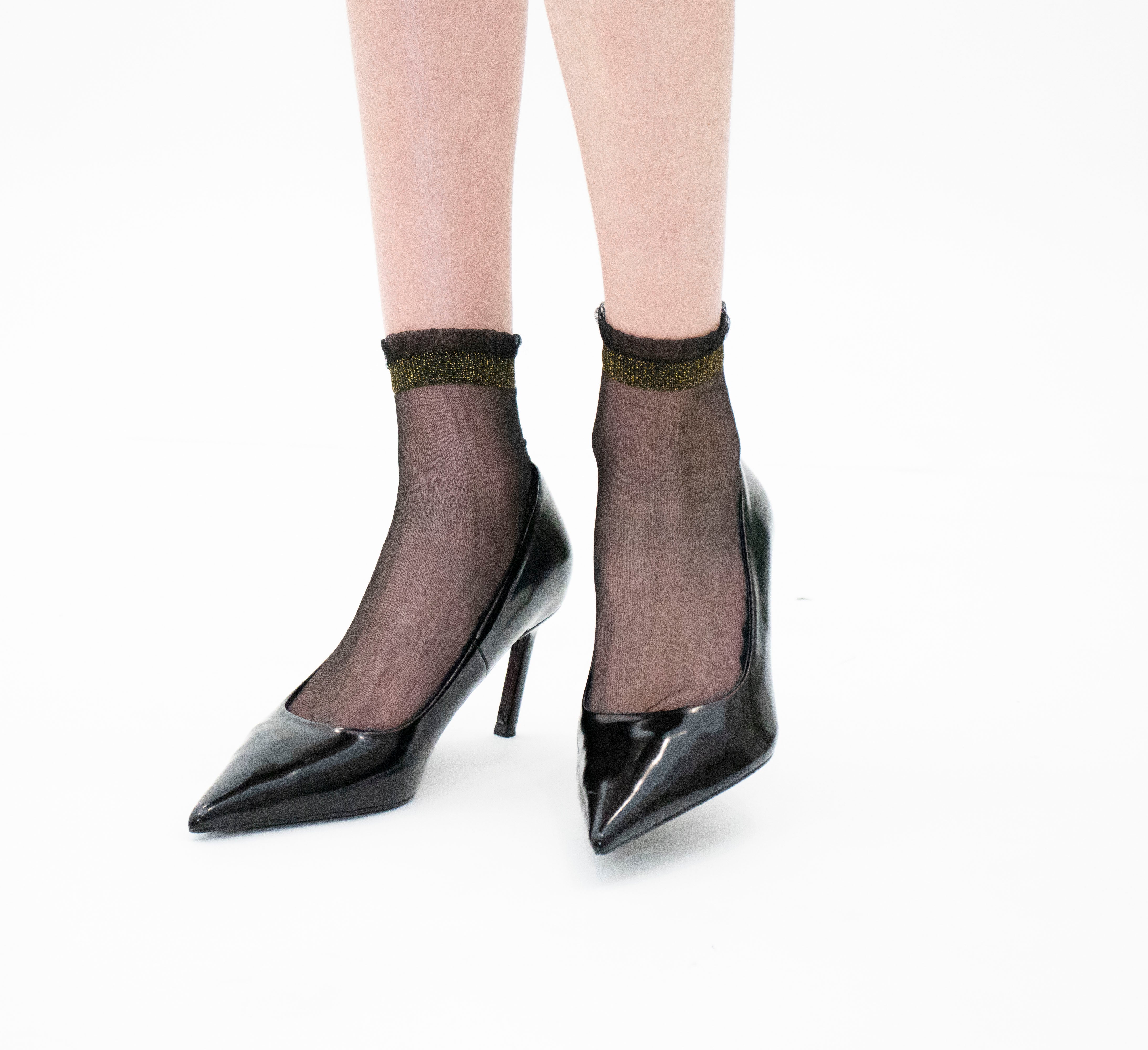 Shine - Gold - La chaussette femme en voile ultra-résistant — accessoire enfant Yuko B.