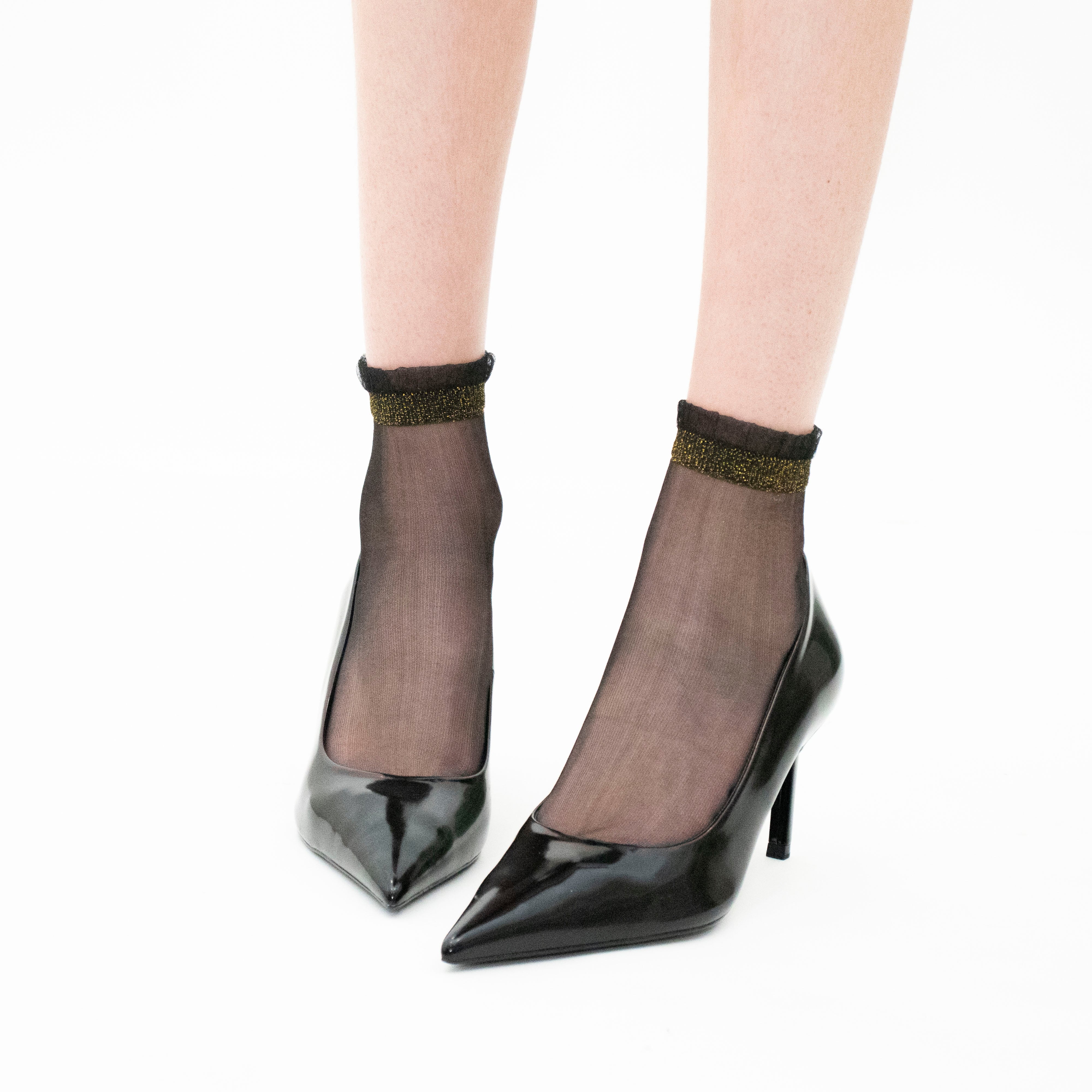 Shine - Gold - La chaussette femme en voile ultra-résistant — accessoire enfant Yuko B.