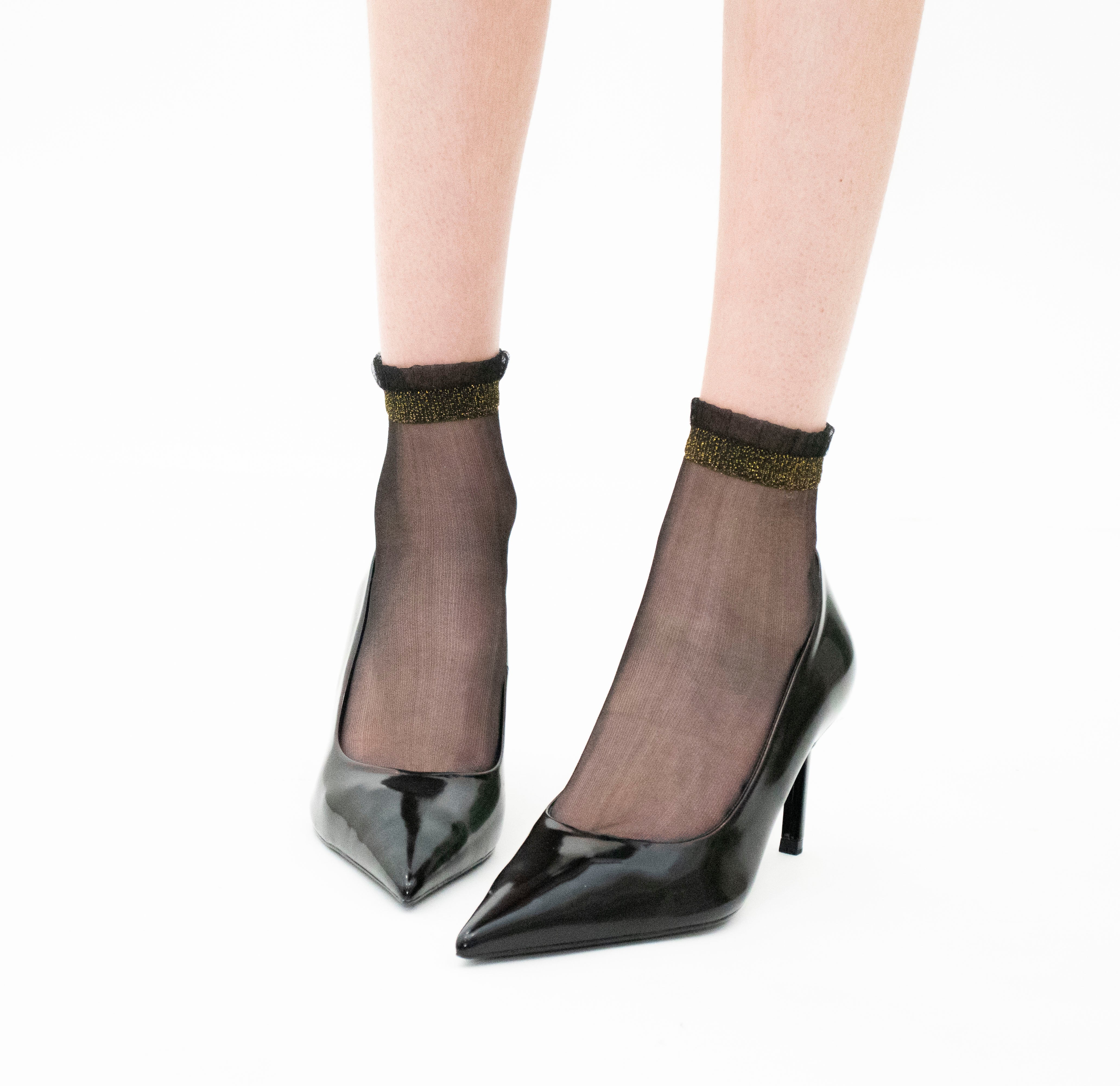 Shine - Gold - La chaussette femme en voile ultra-résistant — accessoire enfant Yuko B.