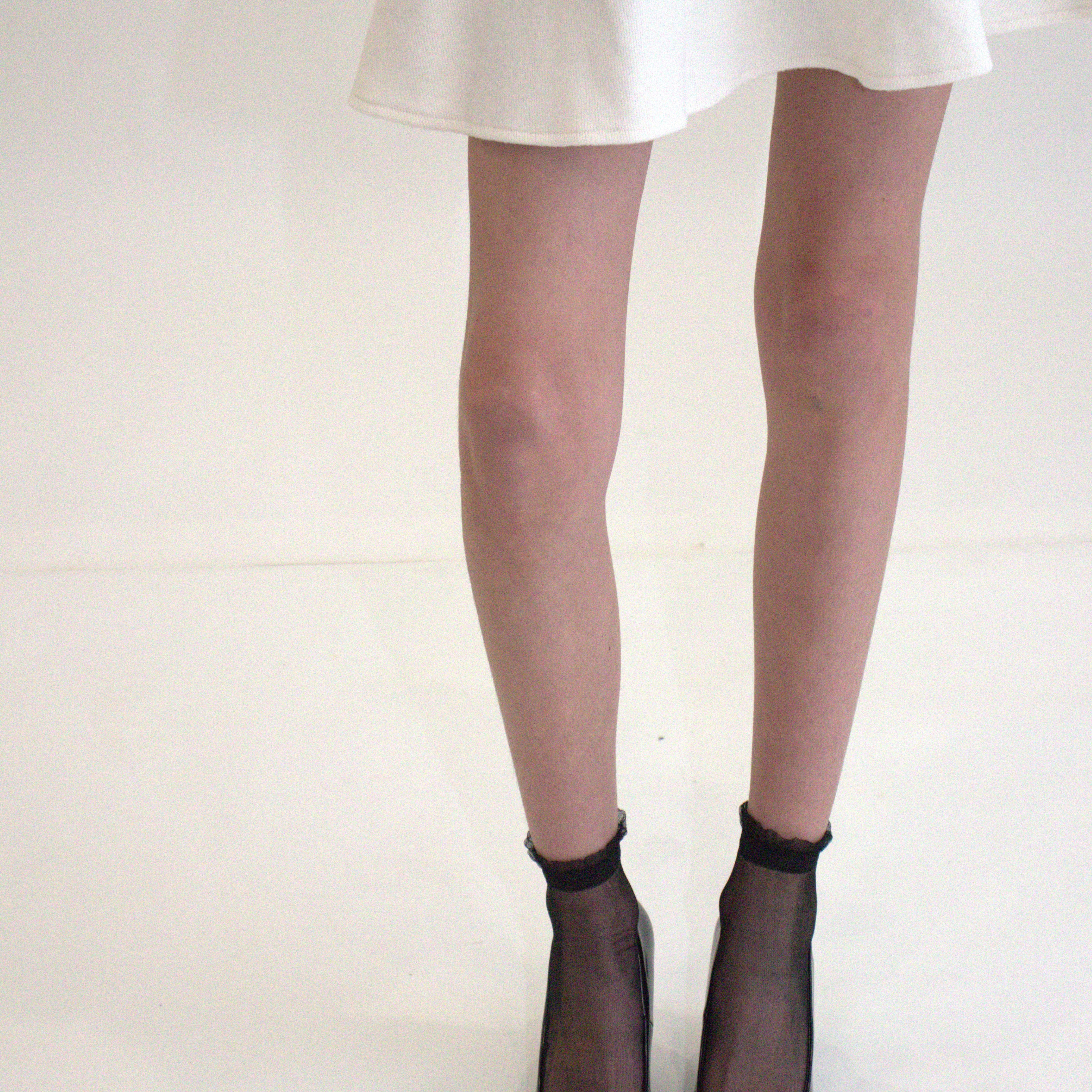 Shine - Noir - La chaussette femme en voile ultra-résistant ouvert — Yuko B.
