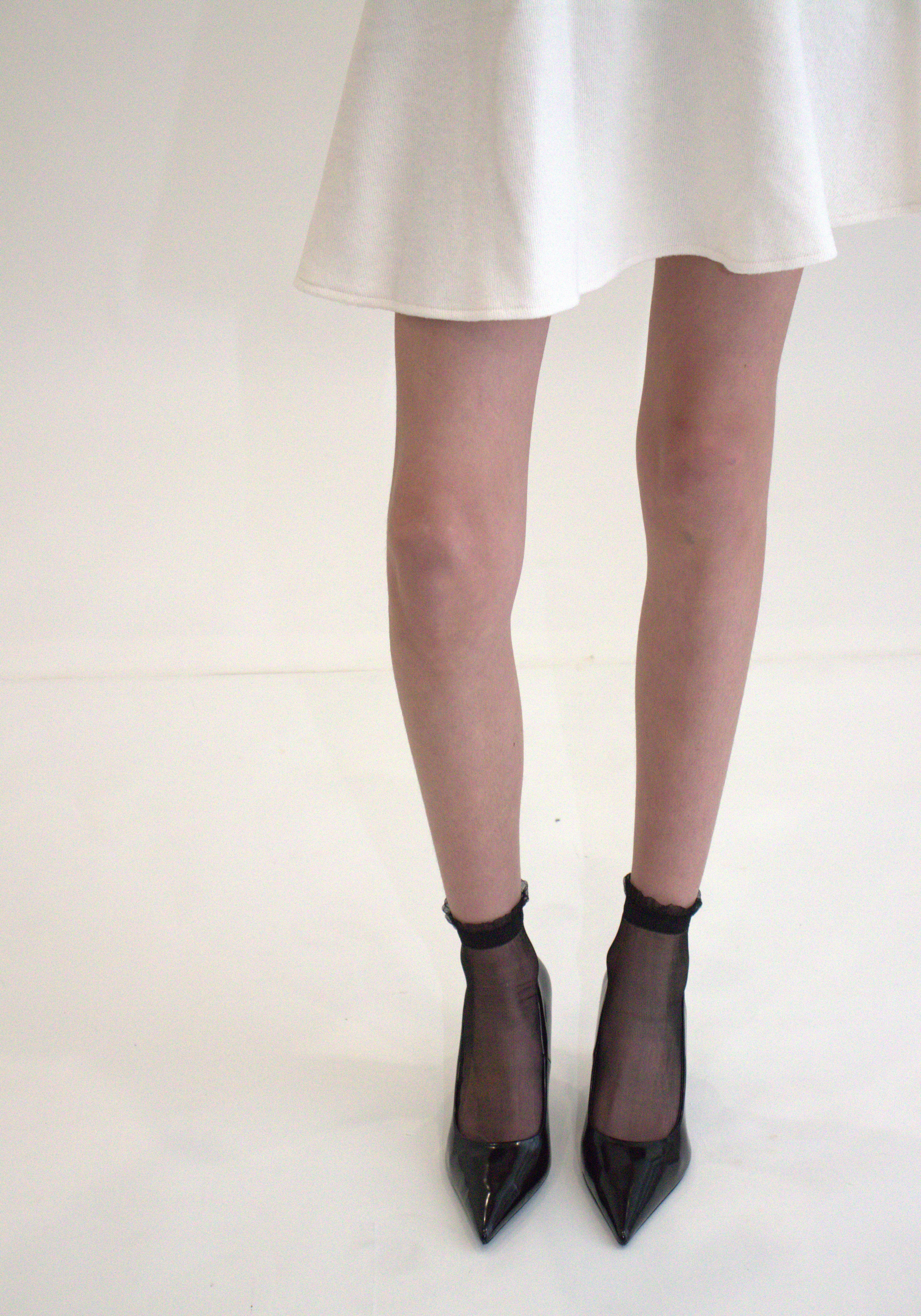 Shine - Noir - La chaussette femme en voile ultra-résistant ouvert — Yuko B.