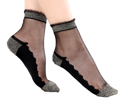 Shine - Gold - La chaussette femme en voile ultra-résistant avec accessoires — Yuko B.