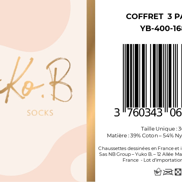 Coffret 3 paires Yuko B. Socks - Collection Softness - Yuko B.