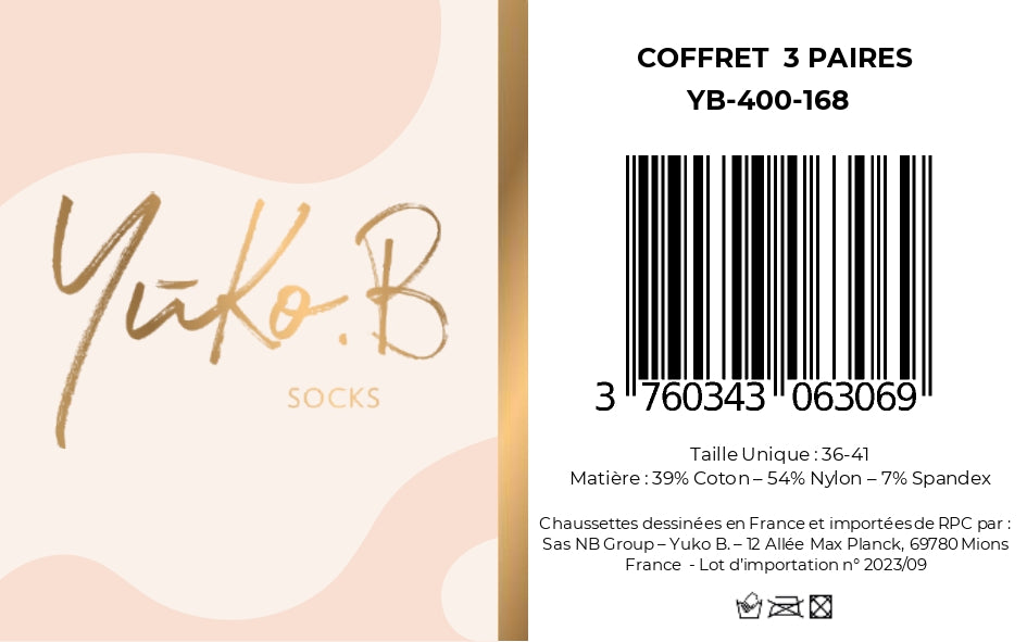 Coffret 3 paires Yuko B. Socks - Collection Softness - Yuko B.