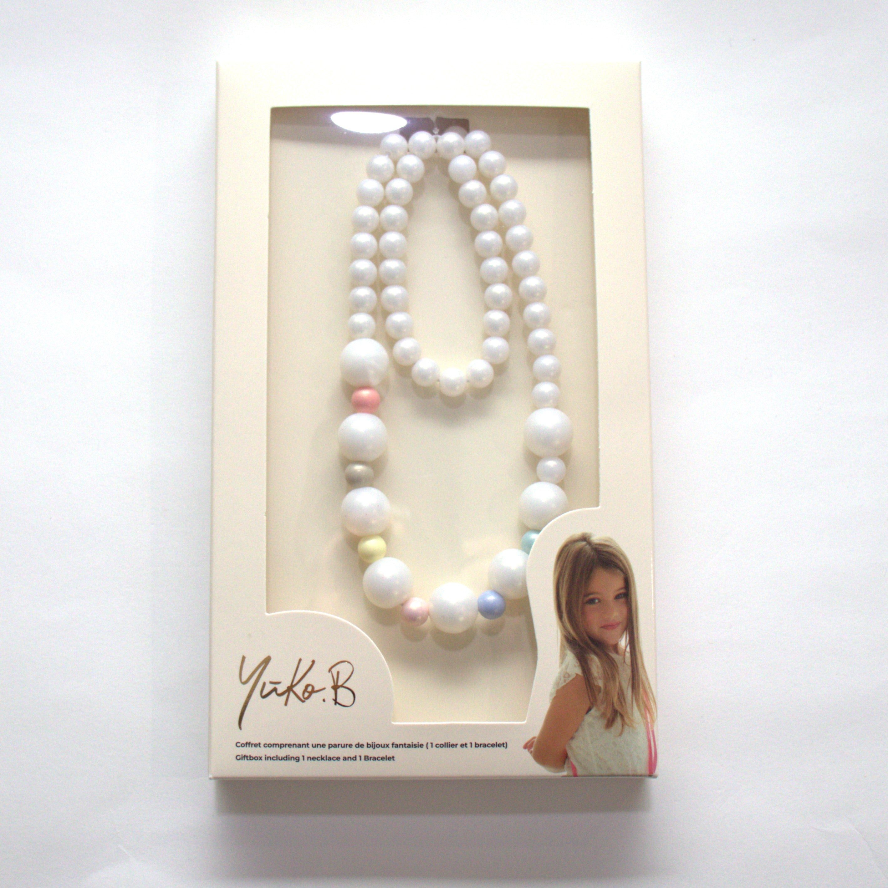 Coffret Tara - blanc - Parure Collier + bracelet - Yuko B.